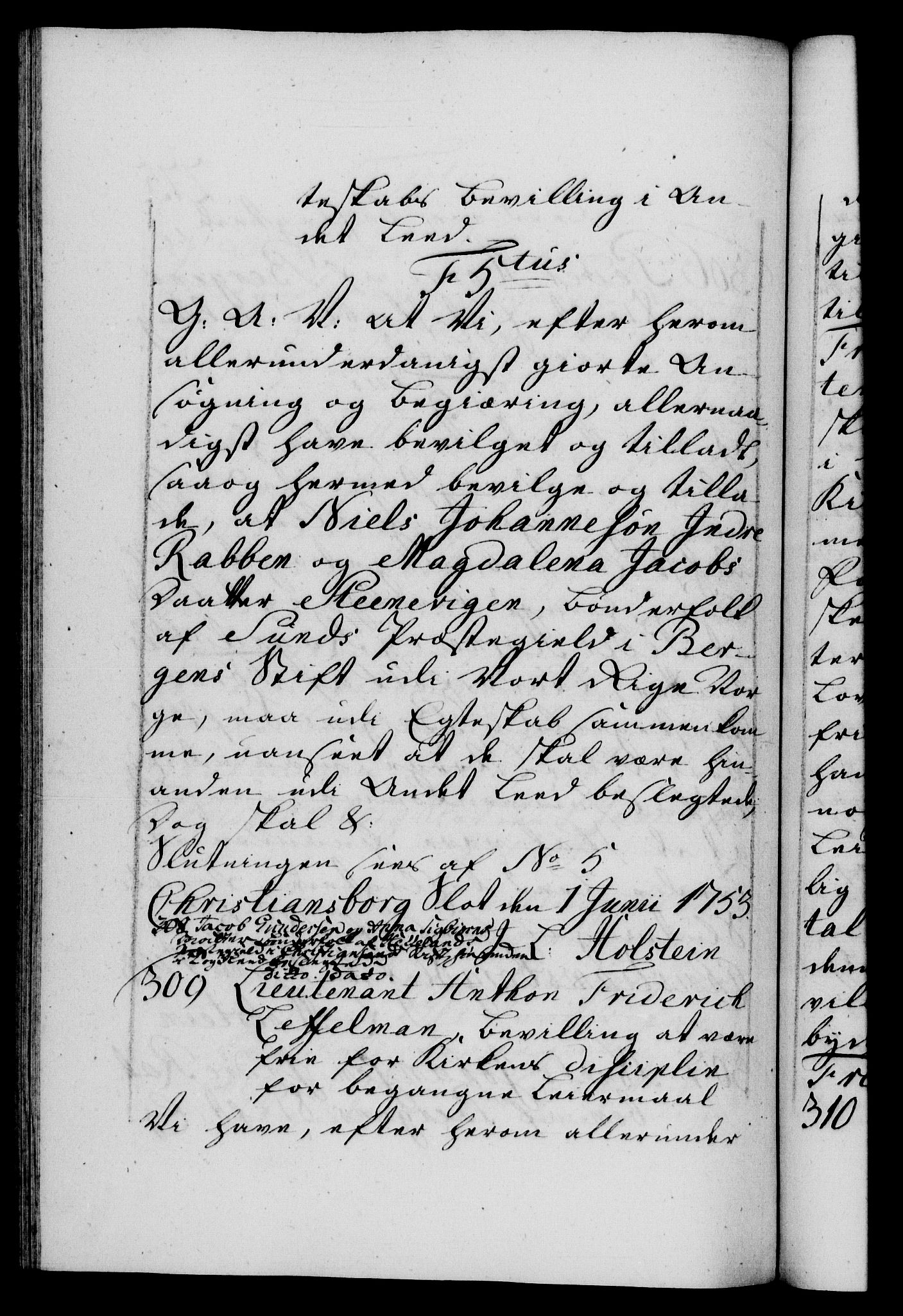 Danske Kanselli 1572-1799, AV/RA-EA-3023/F/Fc/Fca/Fcaa/L0038: Norske registre, 1753-1754, p. 275b