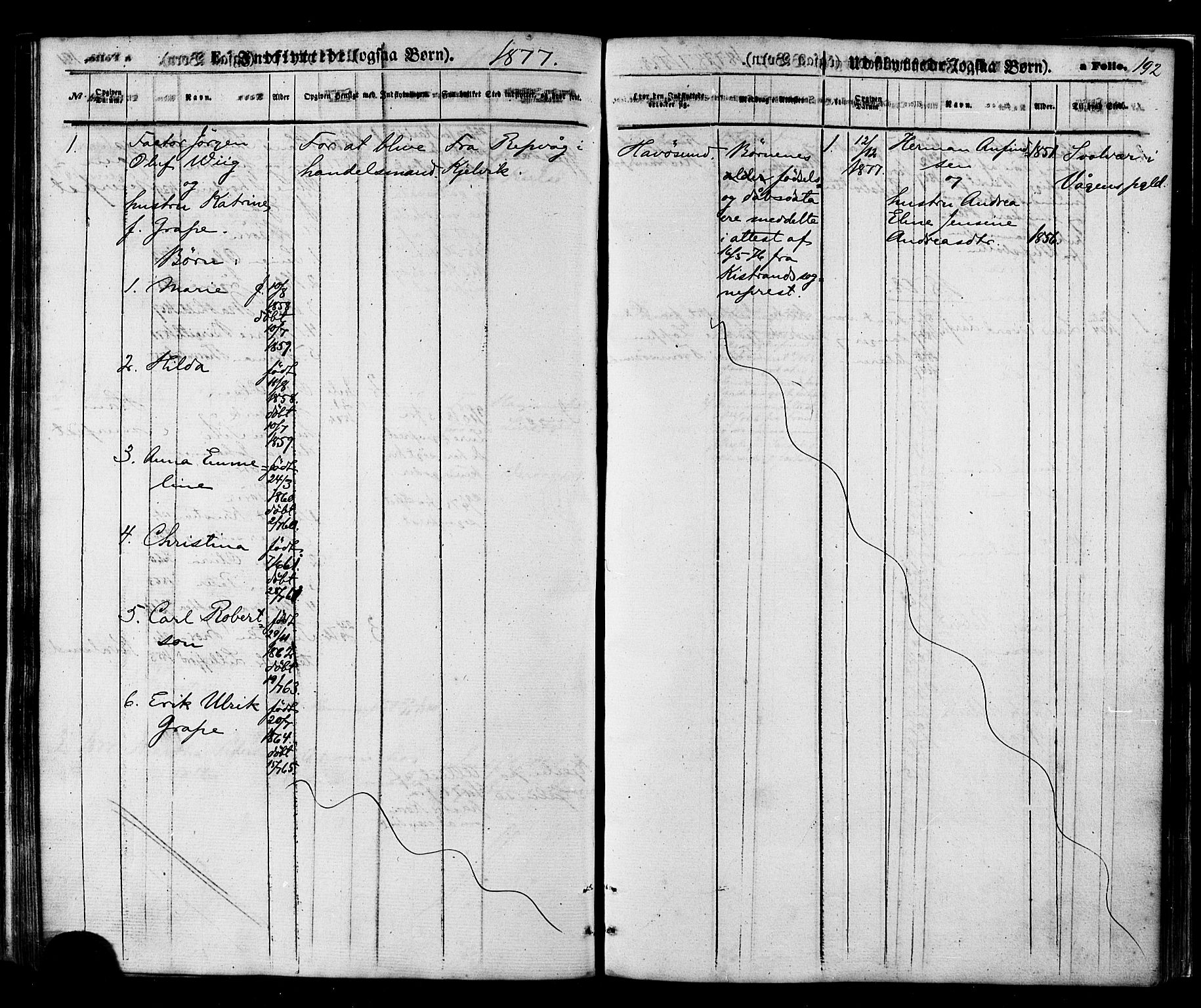 Måsøy sokneprestkontor, SATØ/S-1348/H/Ha/L0003kirke: Parish register (official) no. 3, 1866-1877, p. 192