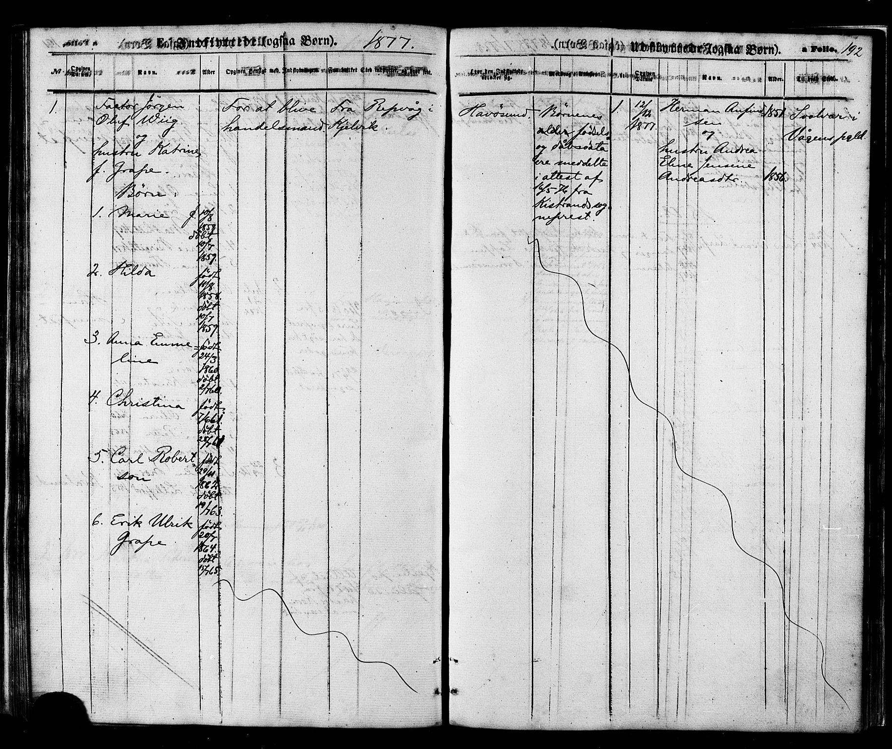 Måsøy sokneprestkontor, AV/SATØ-S-1348/H/Ha/L0003kirke: Parish register (official) no. 3, 1866-1877, p. 192