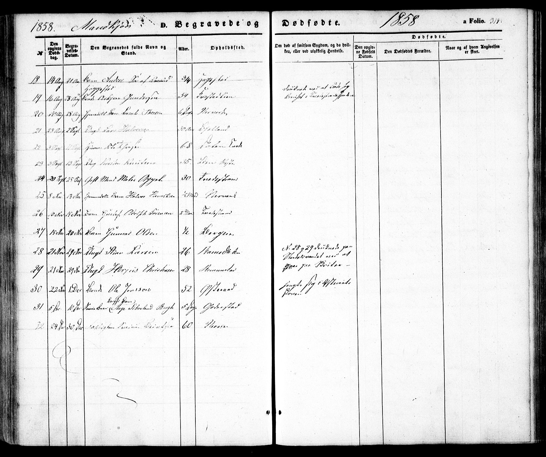 Holt sokneprestkontor, AV/SAK-1111-0021/F/Fa/L0008: Parish register (official) no. A 8, 1849-1860, p. 314