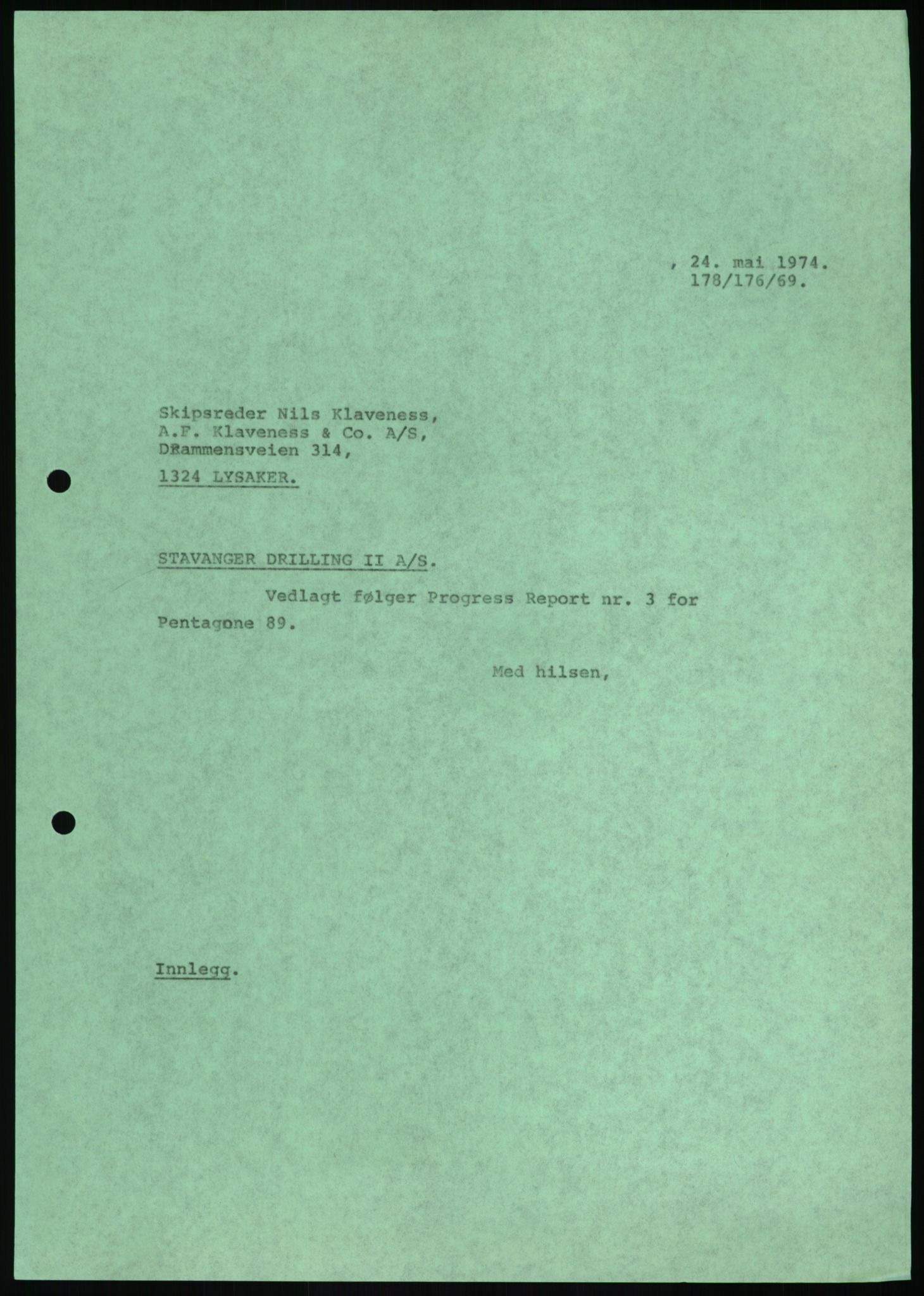 Pa 1503 - Stavanger Drilling AS, SAST/A-101906/A/Ab/Abc/L0006: Styrekorrespondanse Stavanger Drilling II A/S, 1974-1977, p. 272