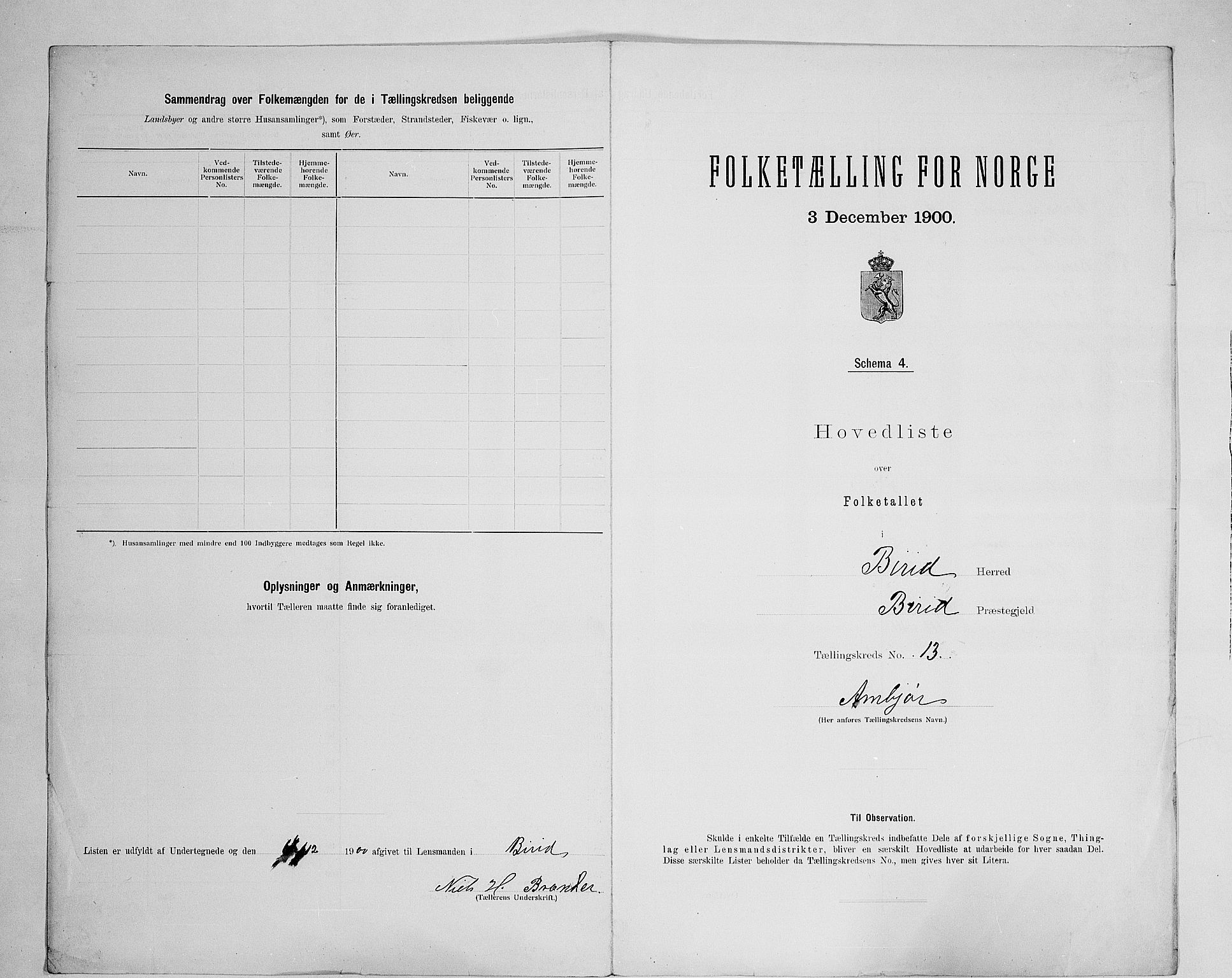 SAH, 1900 census for Biri, 1900, p. 45