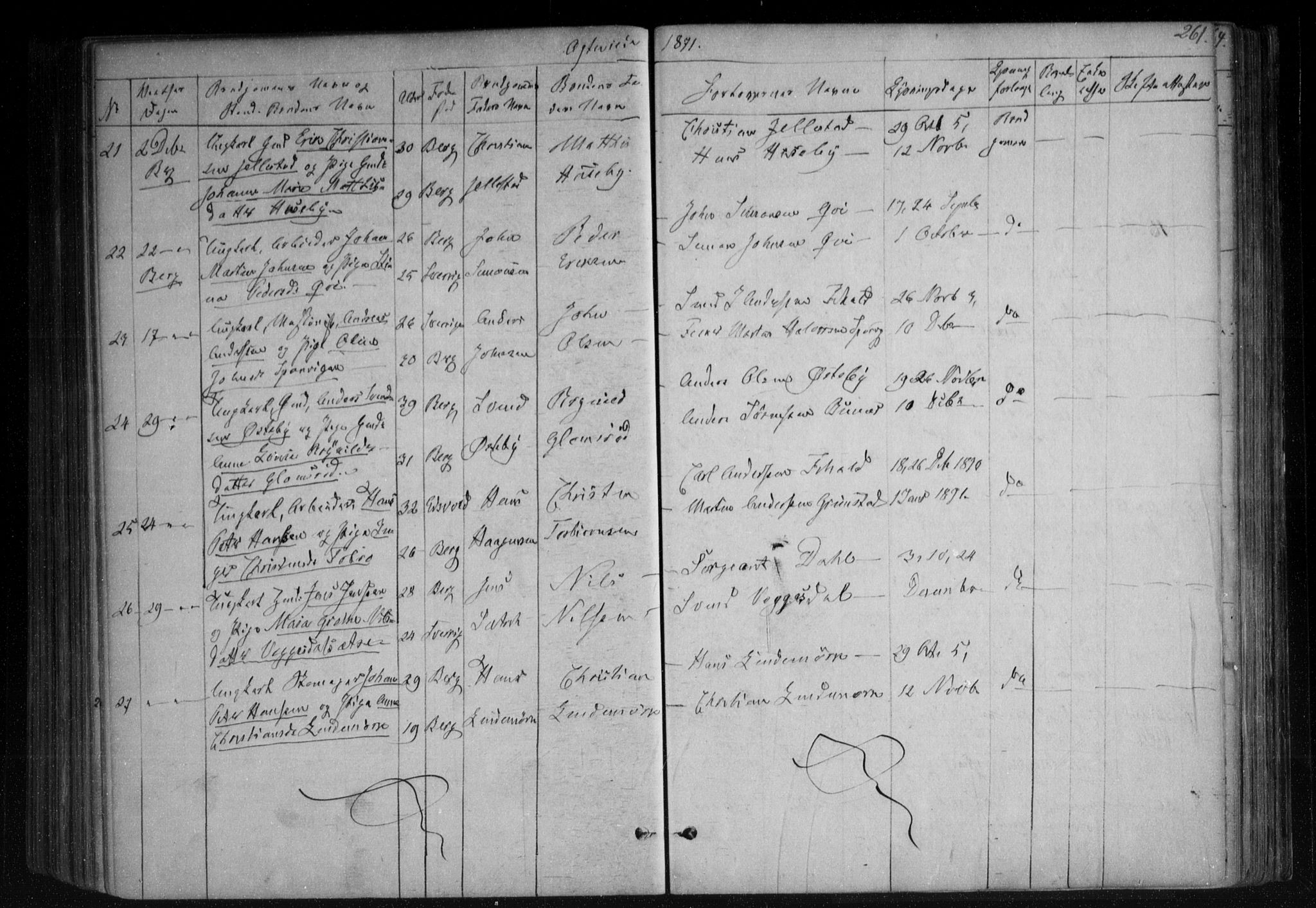 Berg prestekontor Kirkebøker, SAO/A-10902/F/Fa/L0005: Parish register (official) no. I 5, 1861-1877, p. 261