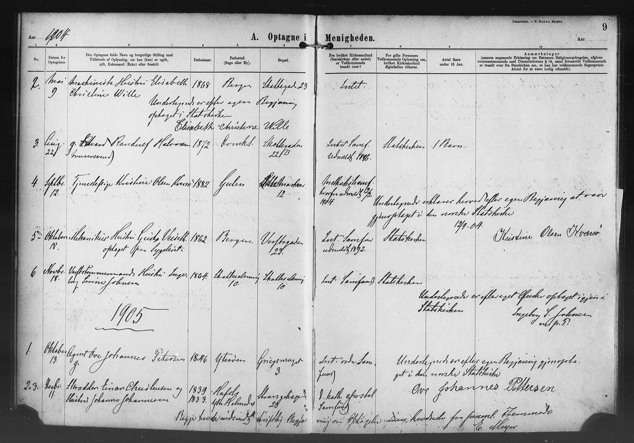 Nykirken Sokneprestembete, SAB/A-77101/H/Haa/L0054: Parish register (official) no. H 3, 1897-1943, p. 9