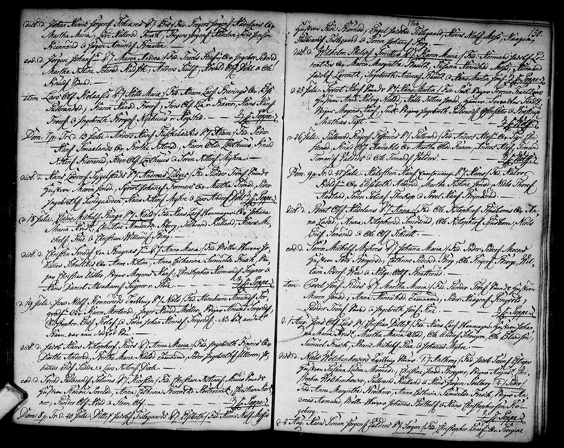 Kongsberg kirkebøker, AV/SAKO-A-22/F/Fa/L0004: Parish register (official) no. I 4, 1756-1768, p. 150
