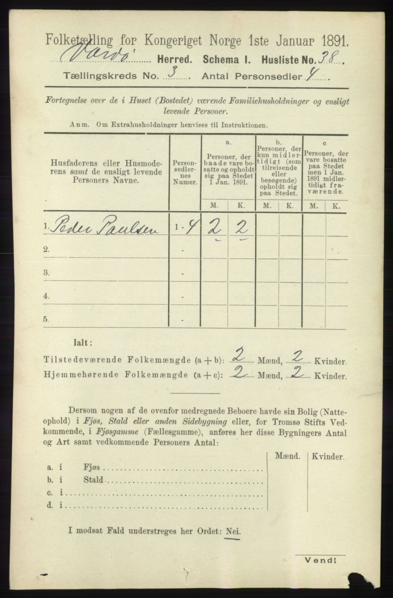 RA, 1891 census for 2028 Vardø, 1891, p. 818