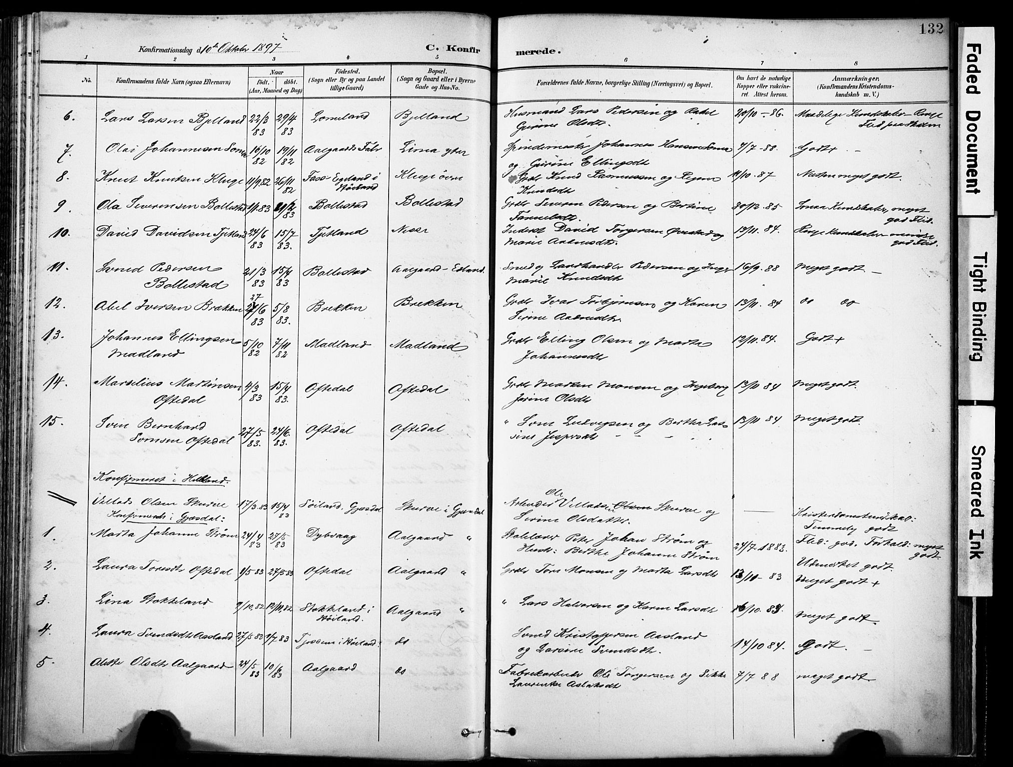 Lye sokneprestkontor, SAST/A-101794/001/30BA/L0012: Parish register (official) no. A 11, 1896-1909, p. 132