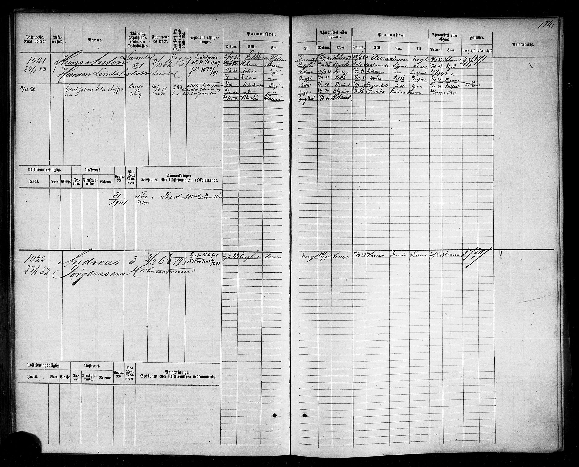 Holmestrand innrulleringskontor, AV/SAKO-A-1151/F/Fc/L0004: Hovedrulle, 1872-1913, p. 215