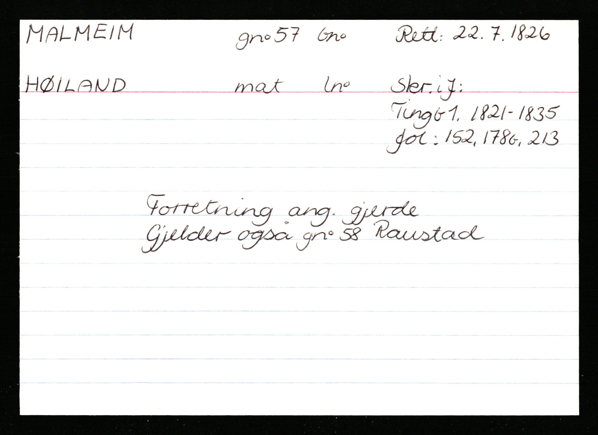 Statsarkivet i Stavanger, AV/SAST-A-101971/03/Y/Ym/L0037: Åstedskort sortert etter gårdsnavn: Lædre - Mauland, 1600-1950, p. 392