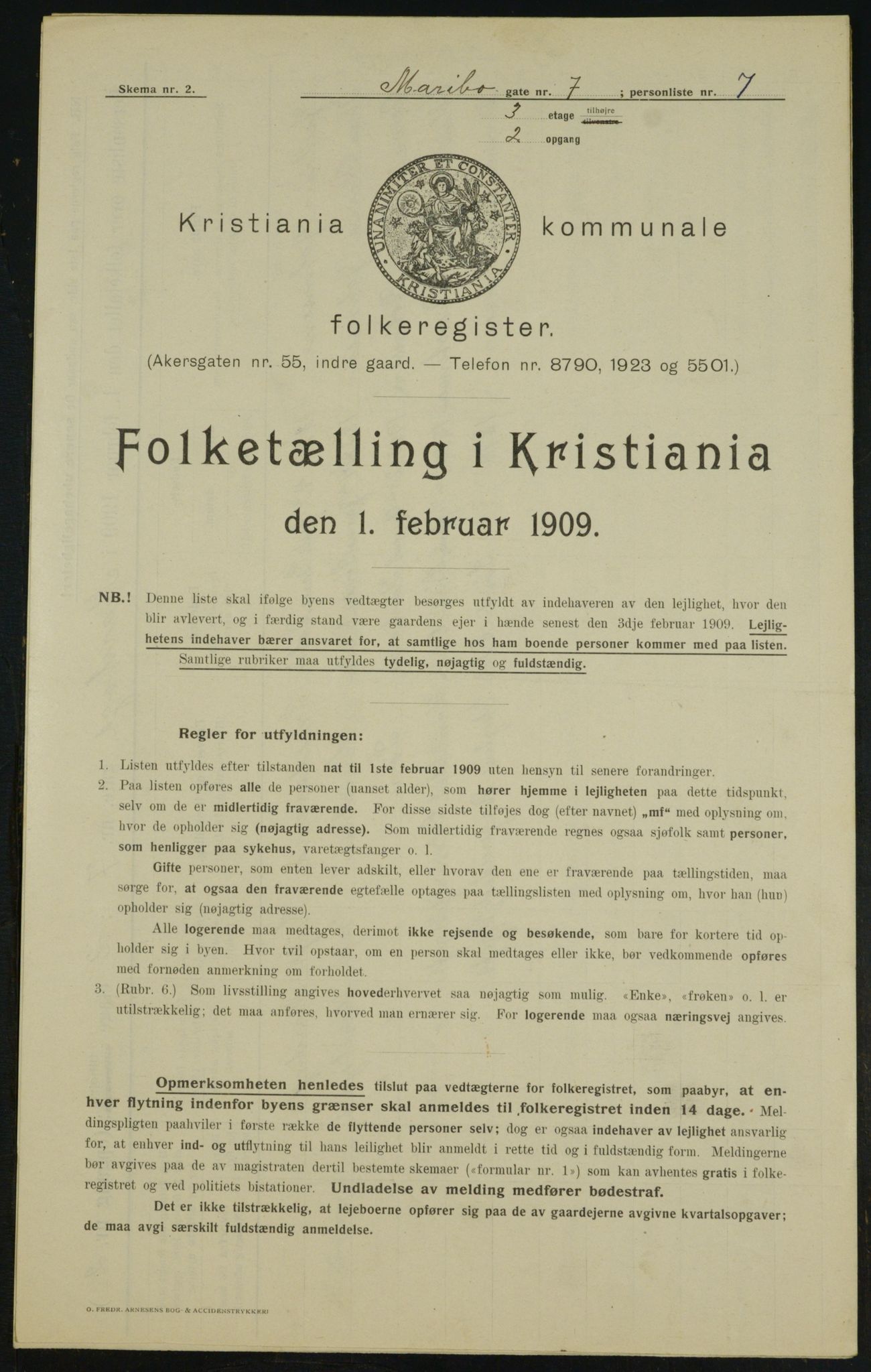 OBA, Municipal Census 1909 for Kristiania, 1909, p. 54939