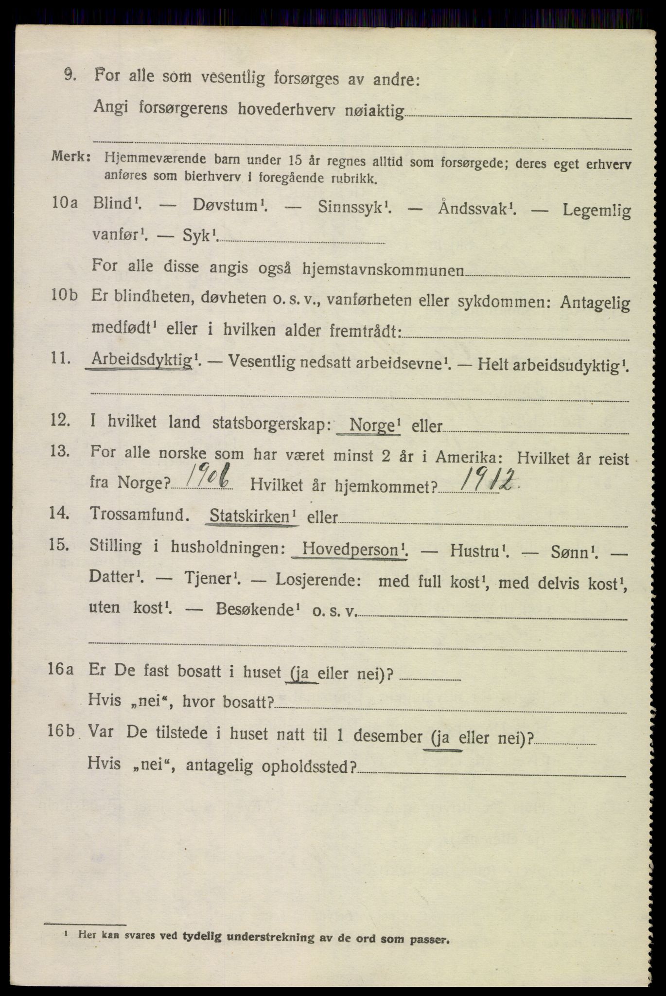 SAH, 1920 census for Vestre Slidre, 1920, p. 5697