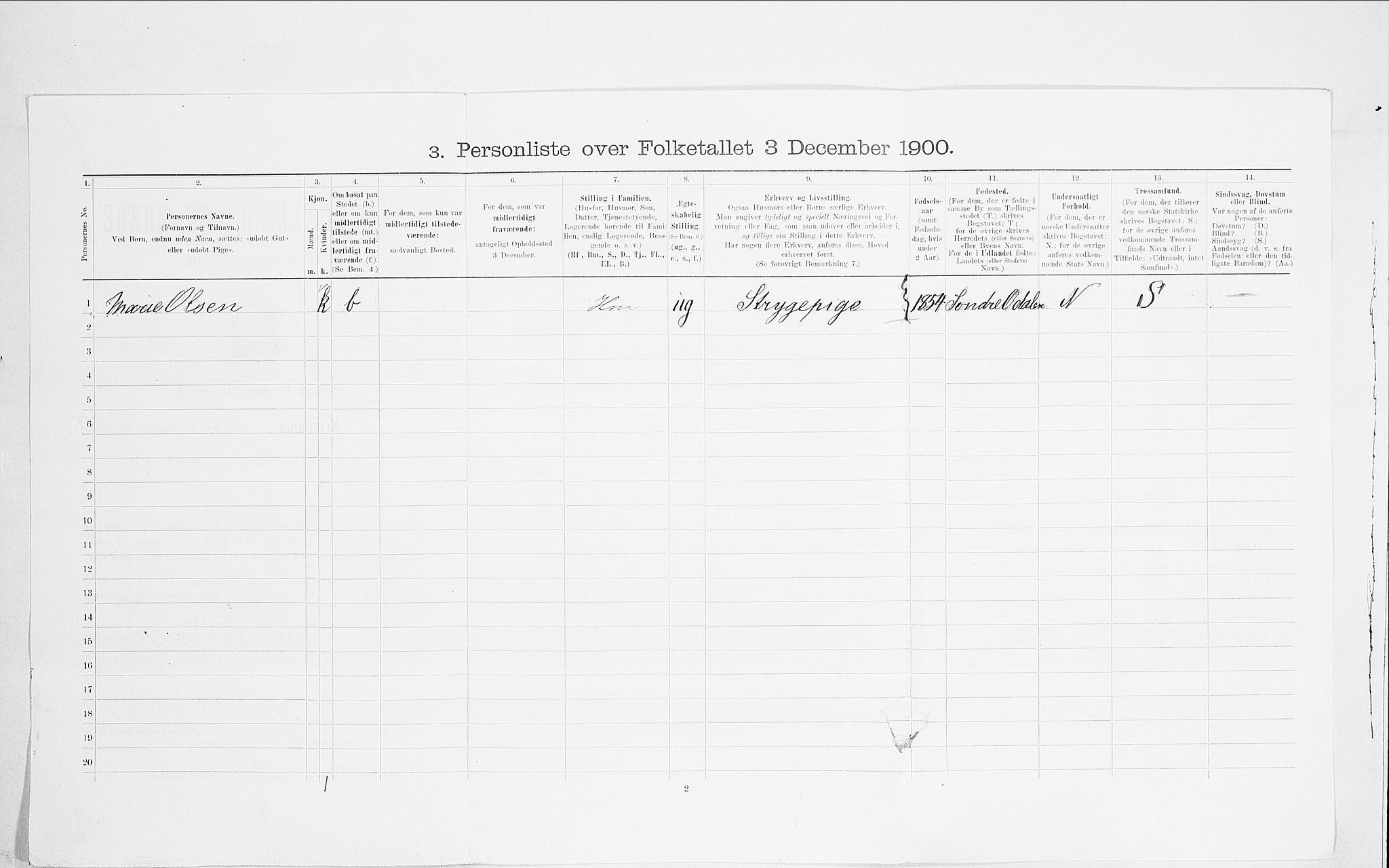 SAO, 1900 census for Kristiania, 1900, p. 99605