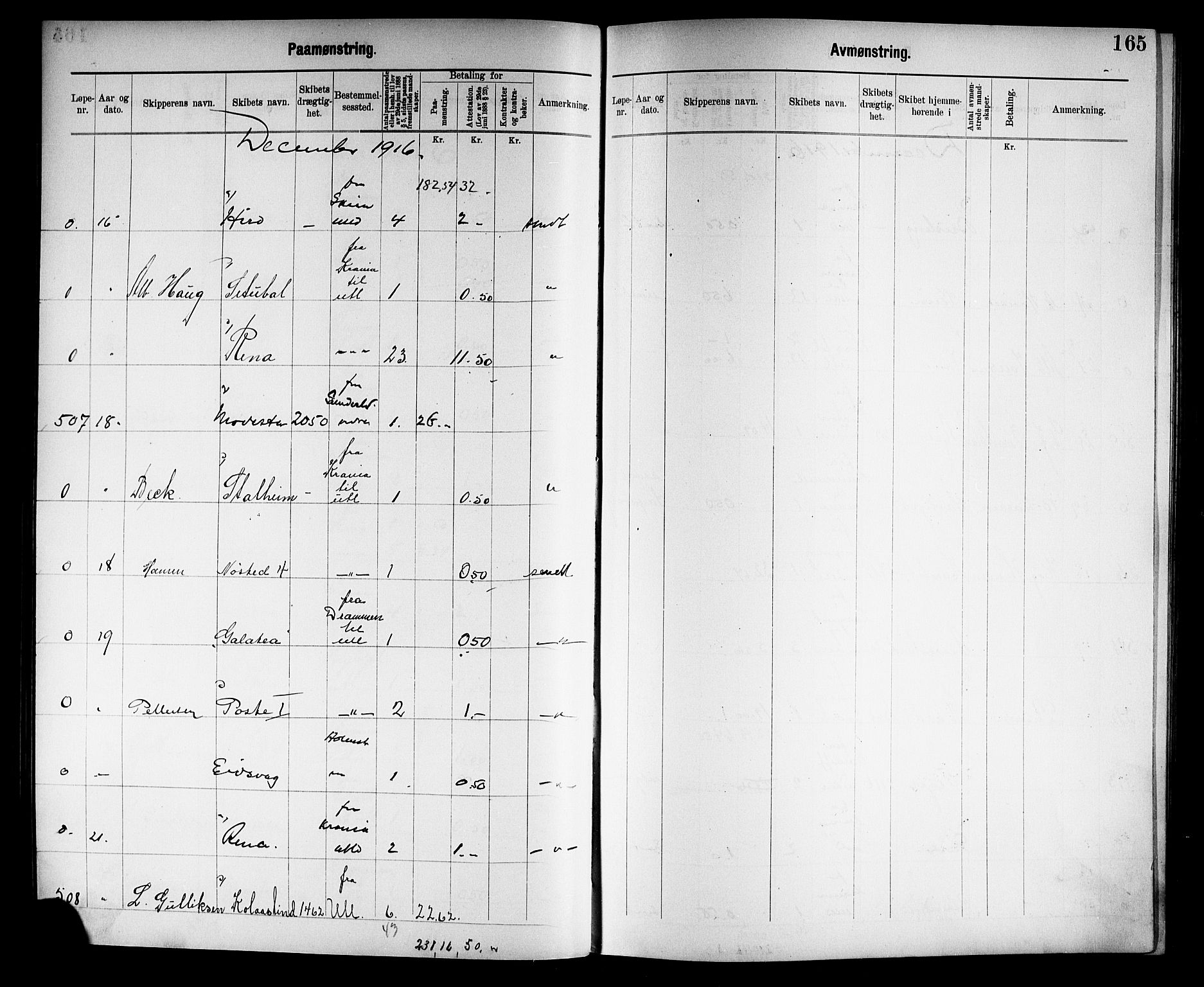 Tønsberg innrulleringskontor, AV/SAKO-A-786/H/Ha/L0007: Mønstringsjournal, 1915-1925, p. 167