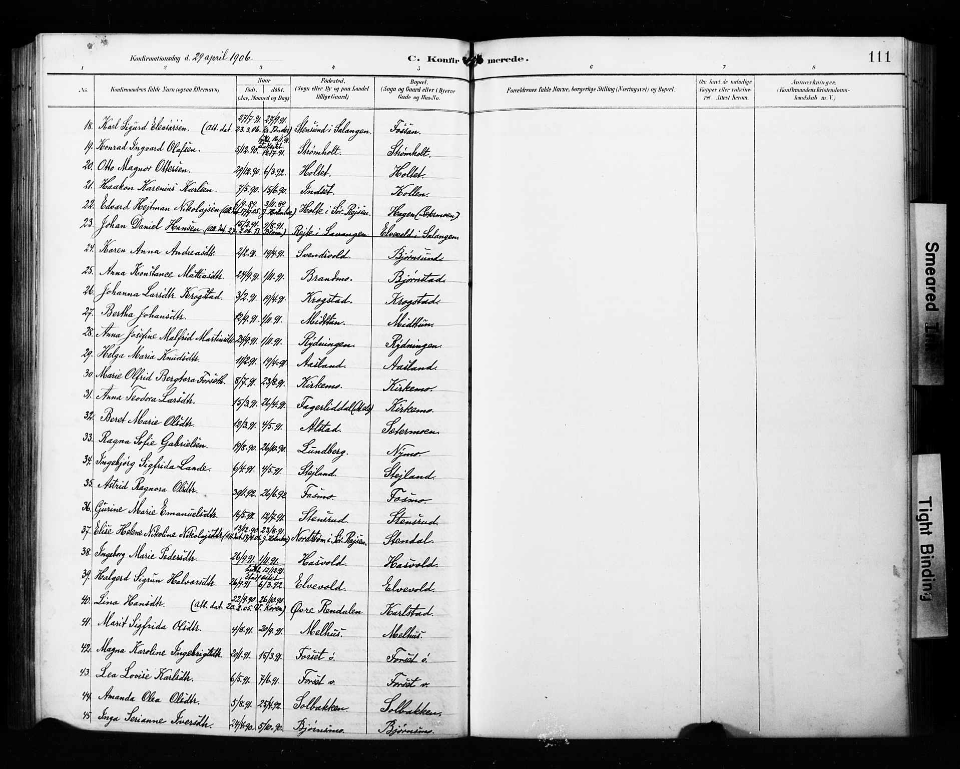 Målselv sokneprestembete, AV/SATØ-S-1311/G/Ga/Gab/L0008klokker: Parish register (copy) no. 8, 1895-1913, p. 111