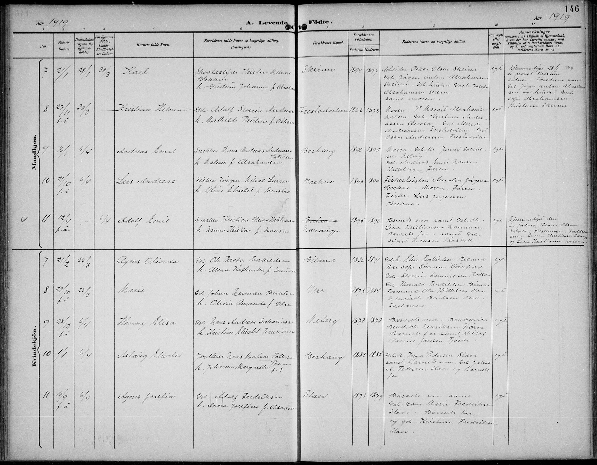 Lista sokneprestkontor, SAK/1111-0027/F/Fb/L0005: Parish register (copy) no. B 5, 1892-1923, p. 146