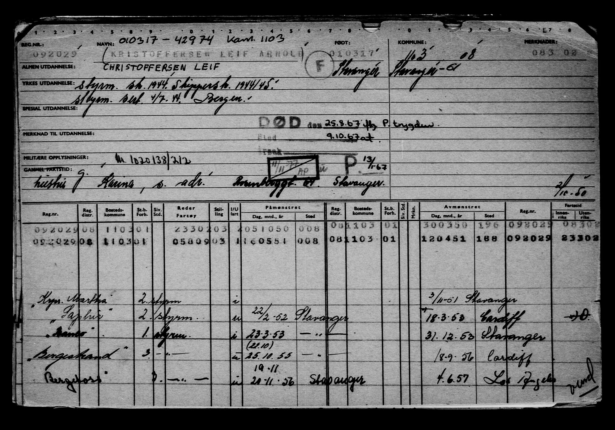 Direktoratet for sjømenn, RA/S-3545/G/Gb/L0146: Hovedkort, 1917, p. 389