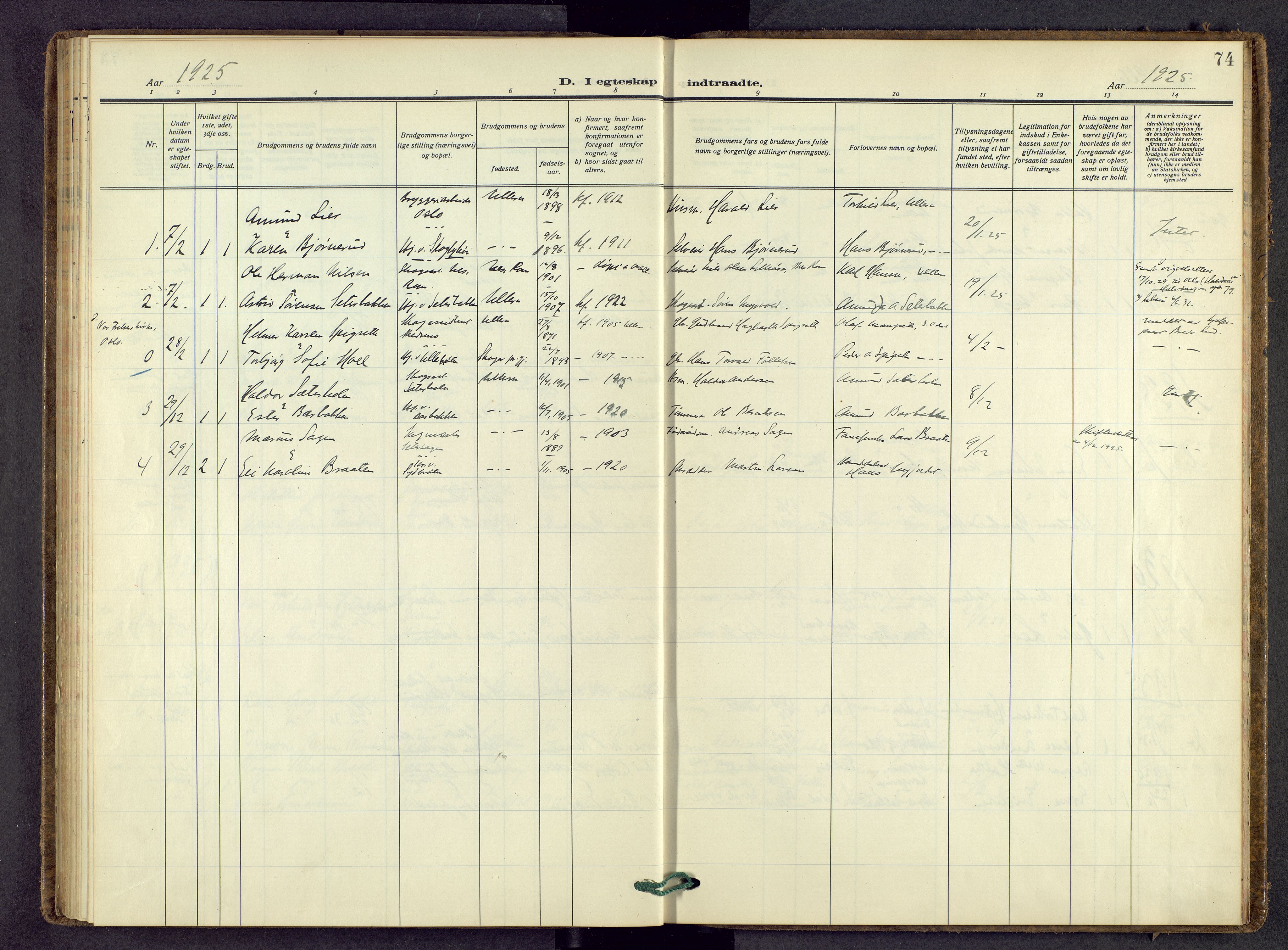 Sør-Odal prestekontor, SAH/PREST-030/H/Ha/Haa/L0012: Parish register (official) no. 12, 1923-1936, p. 74