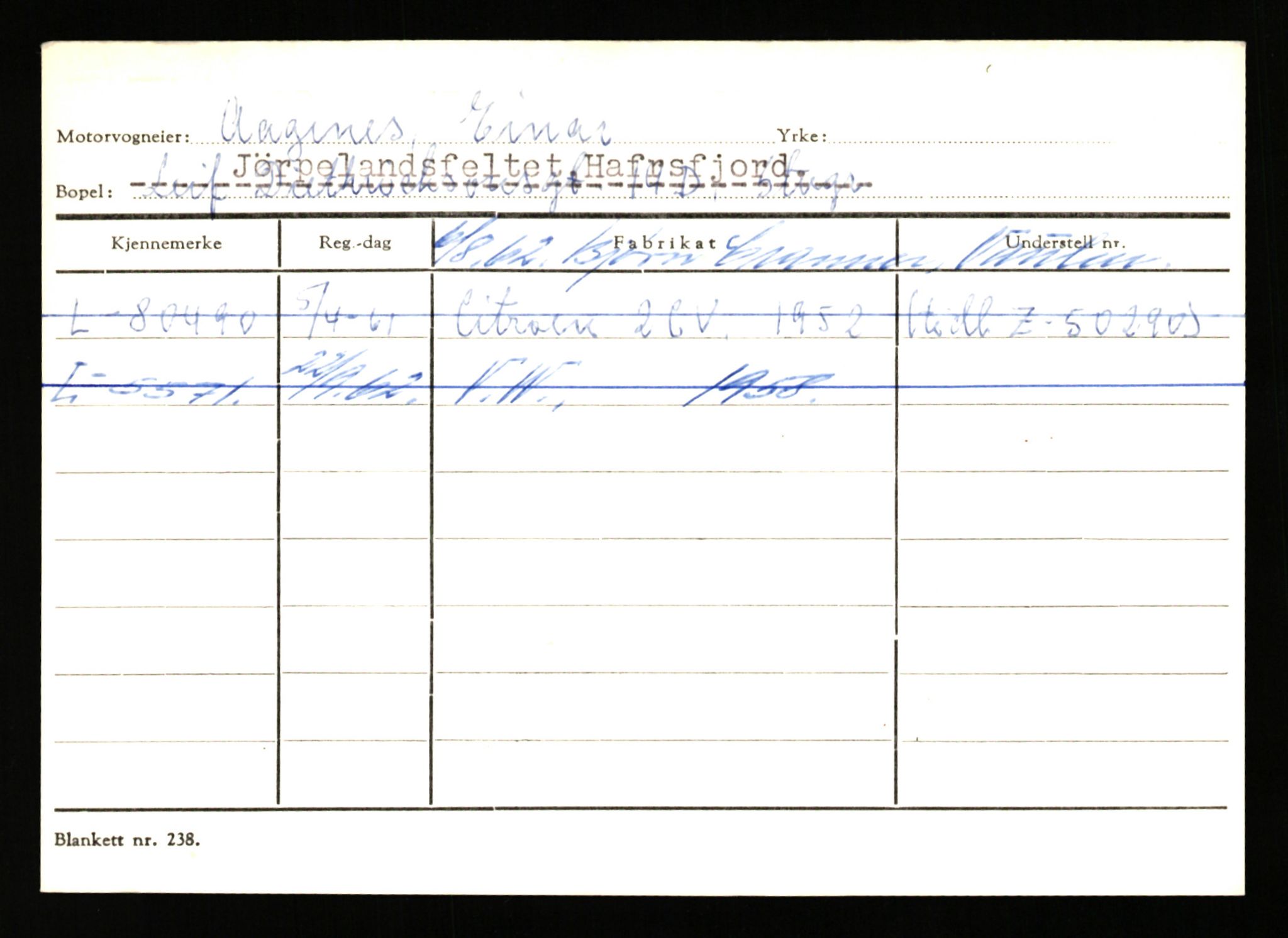 Stavanger trafikkstasjon, SAST/A-101942/0/H/L0044: Øksna - Åmo, 1930-1971, p. 2286