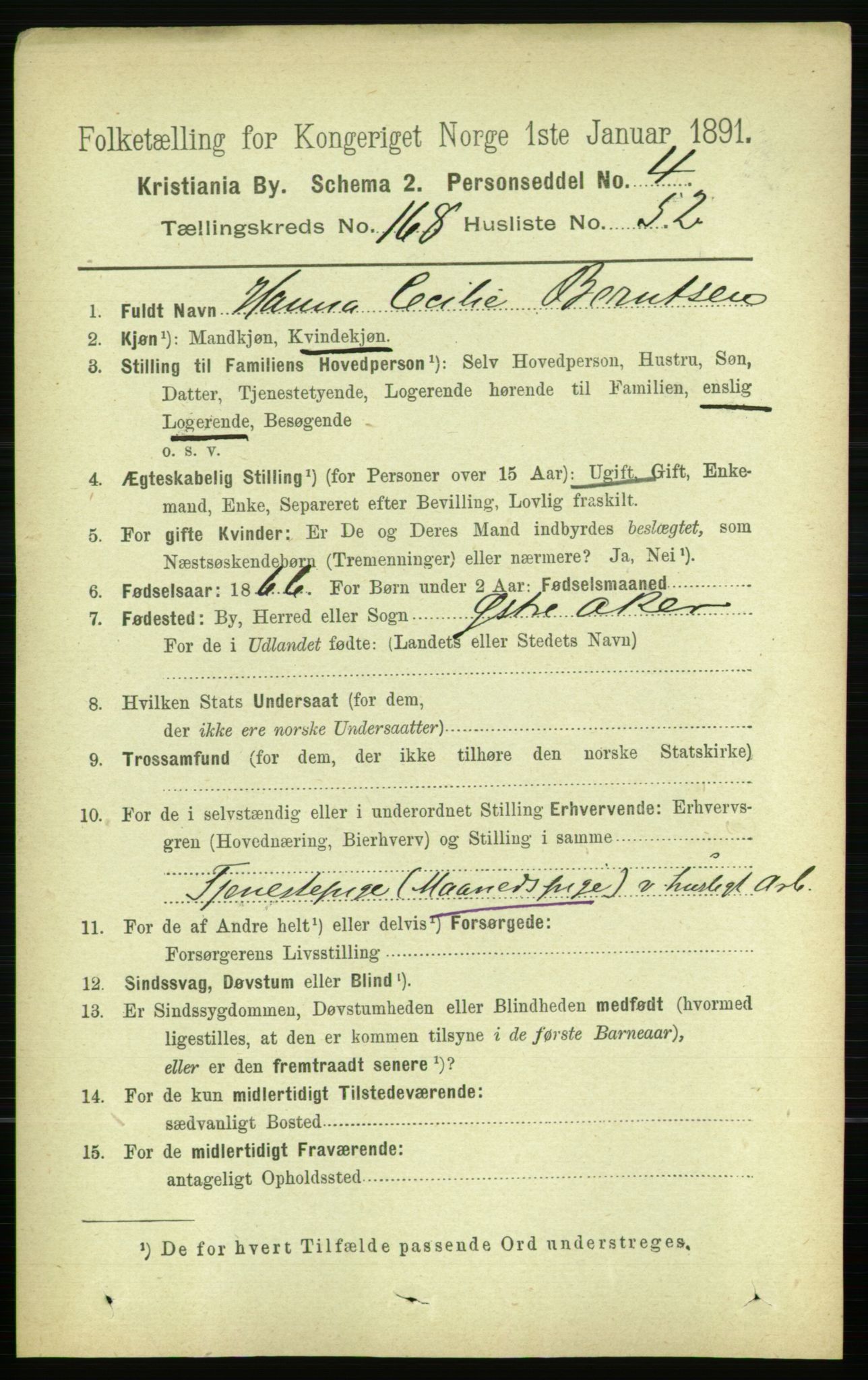 RA, 1891 census for 0301 Kristiania, 1891, p. 98734