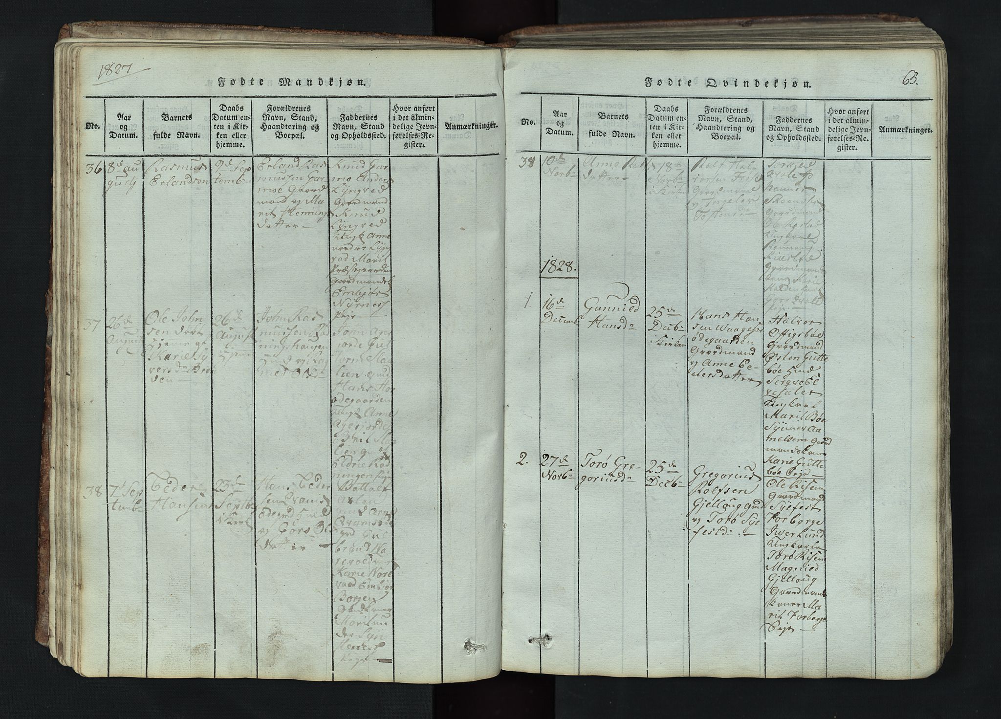 Lom prestekontor, SAH/PREST-070/L/L0002: Parish register (copy) no. 2, 1815-1844, p. 65
