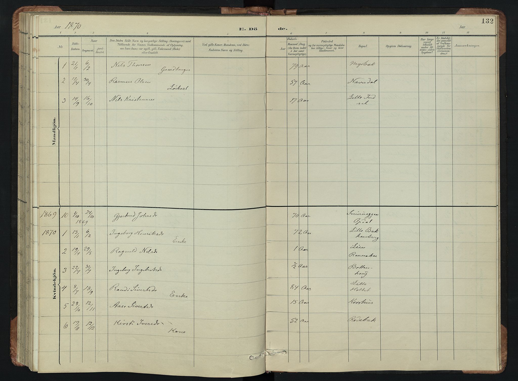 Kvikne prestekontor, AV/SAH-PREST-064/H/Ha/Hab/L0002: Parish register (copy) no. 2, 1859-1901, p. 132