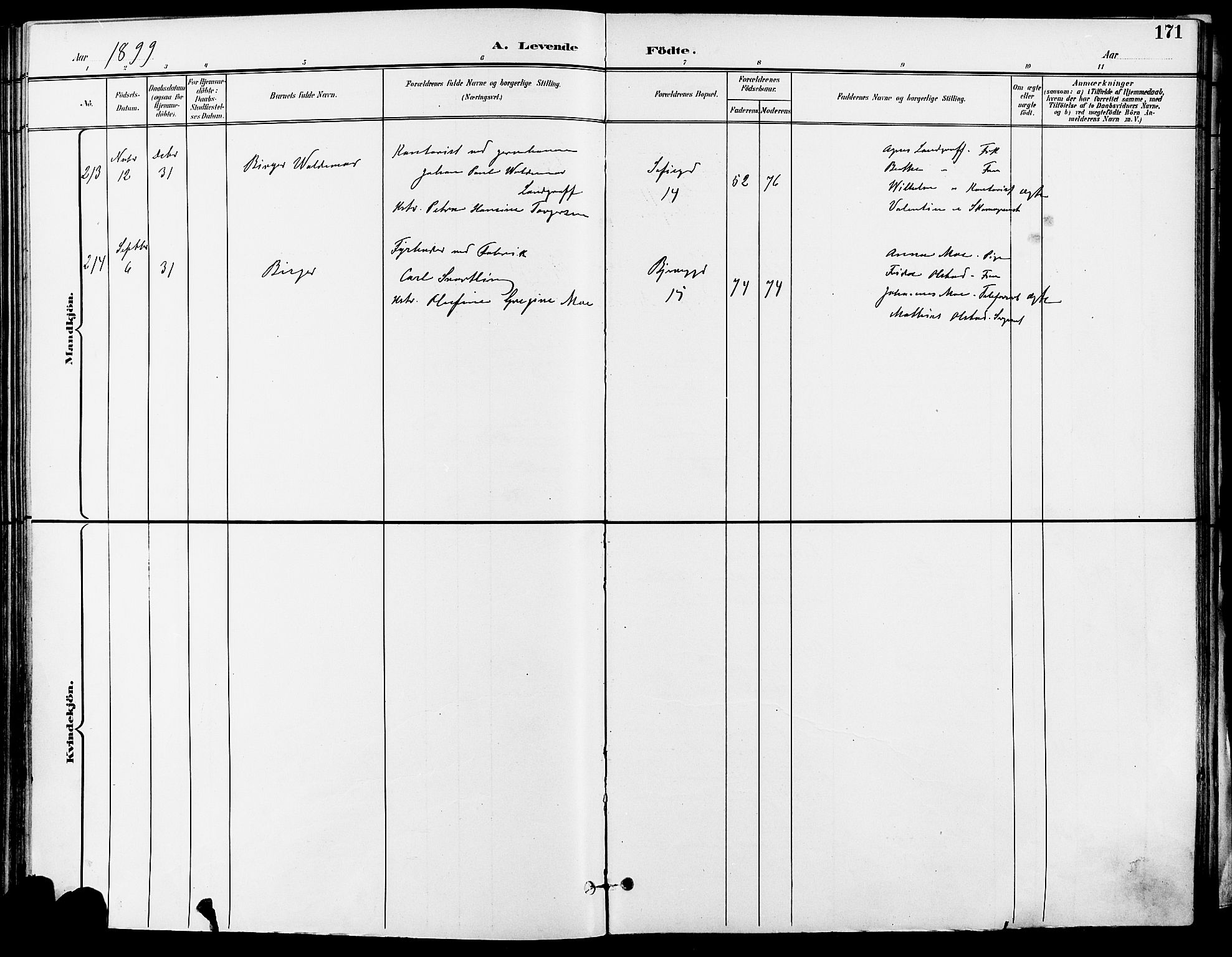 Gamle Aker prestekontor Kirkebøker, AV/SAO-A-10617a/F/L0011: Parish register (official) no. 11, 1896-1901, p. 171