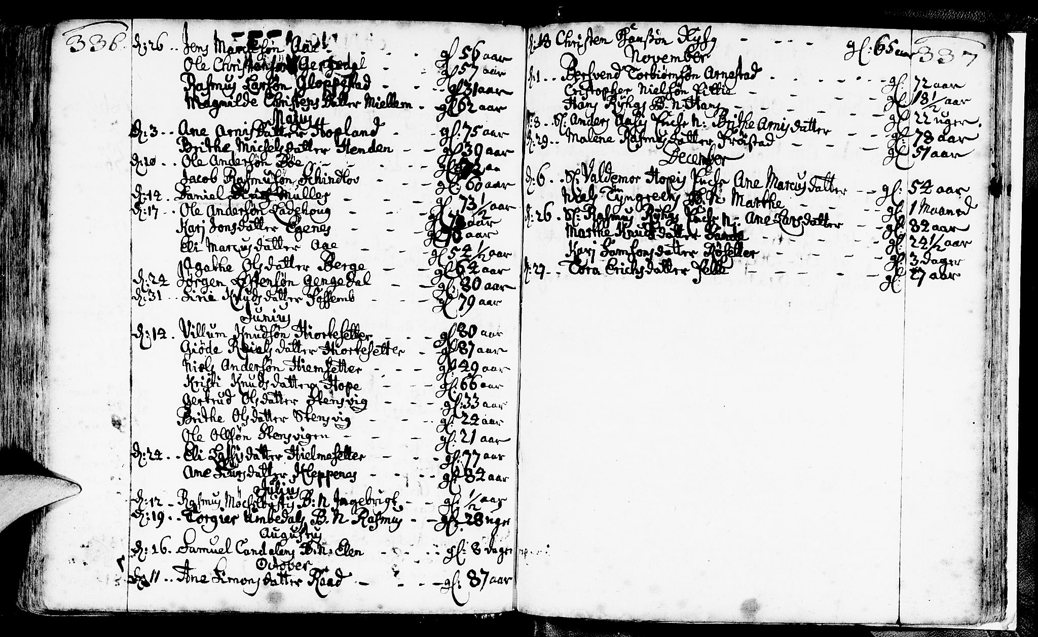 Gloppen sokneprestembete, AV/SAB-A-80101/H/Haa/Haaa/L0002: Parish register (official) no. A 2, 1712-1735, p. 336-337