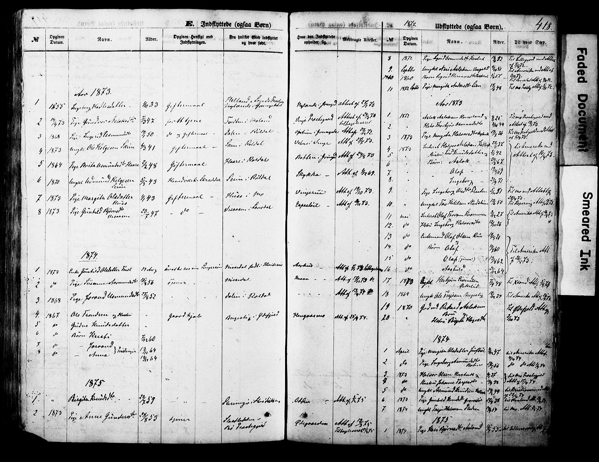 Vinje kirkebøker, SAKO/A-312/F/Fa/L0005: Parish register (official) no. I 5, 1870-1886, p. 418