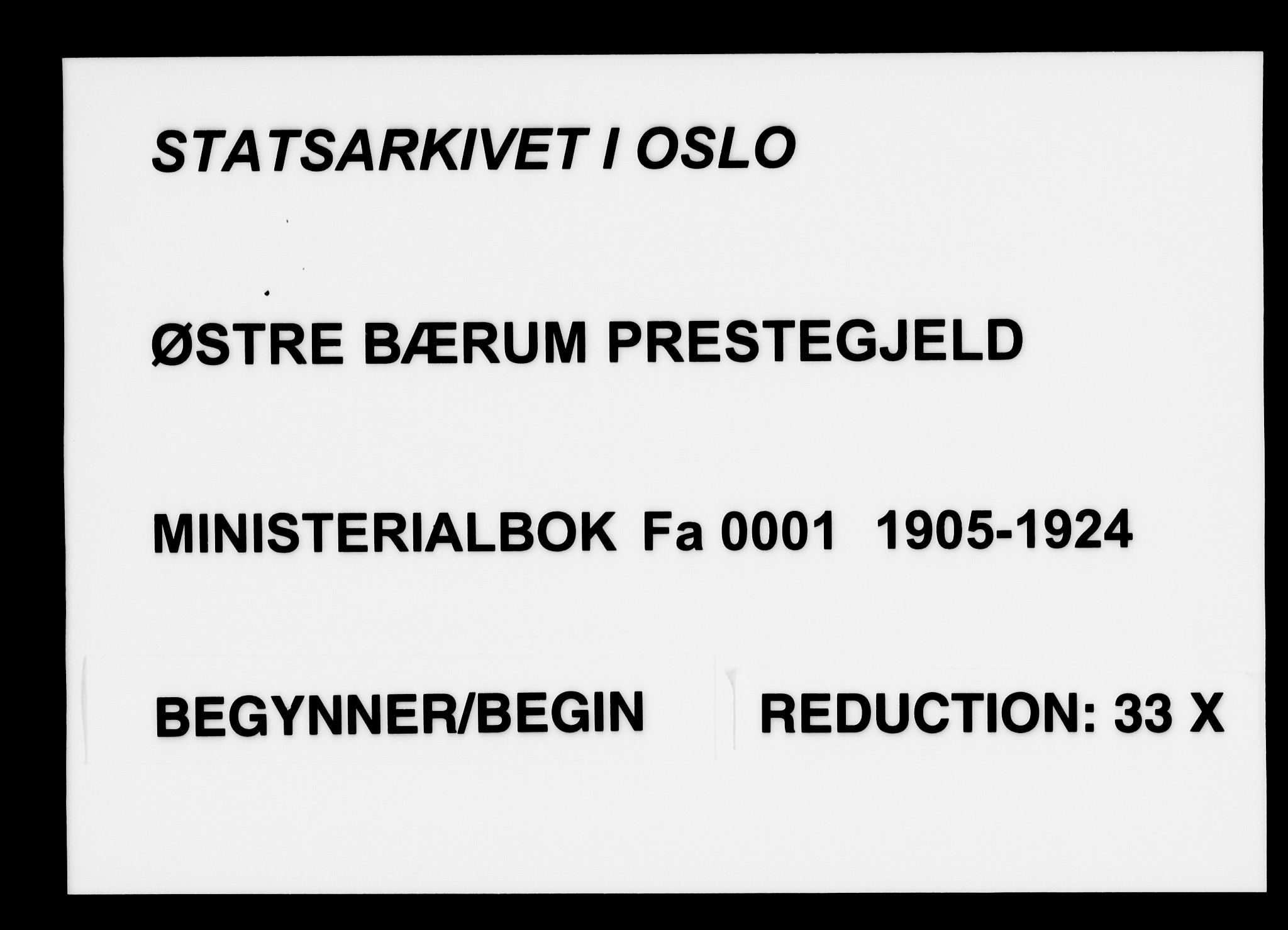 Østre Bærum prestekontor Kirkebøker, SAO/A-10887/F/Fa/L0001: Parish register (official) no. 1, 1905-1924