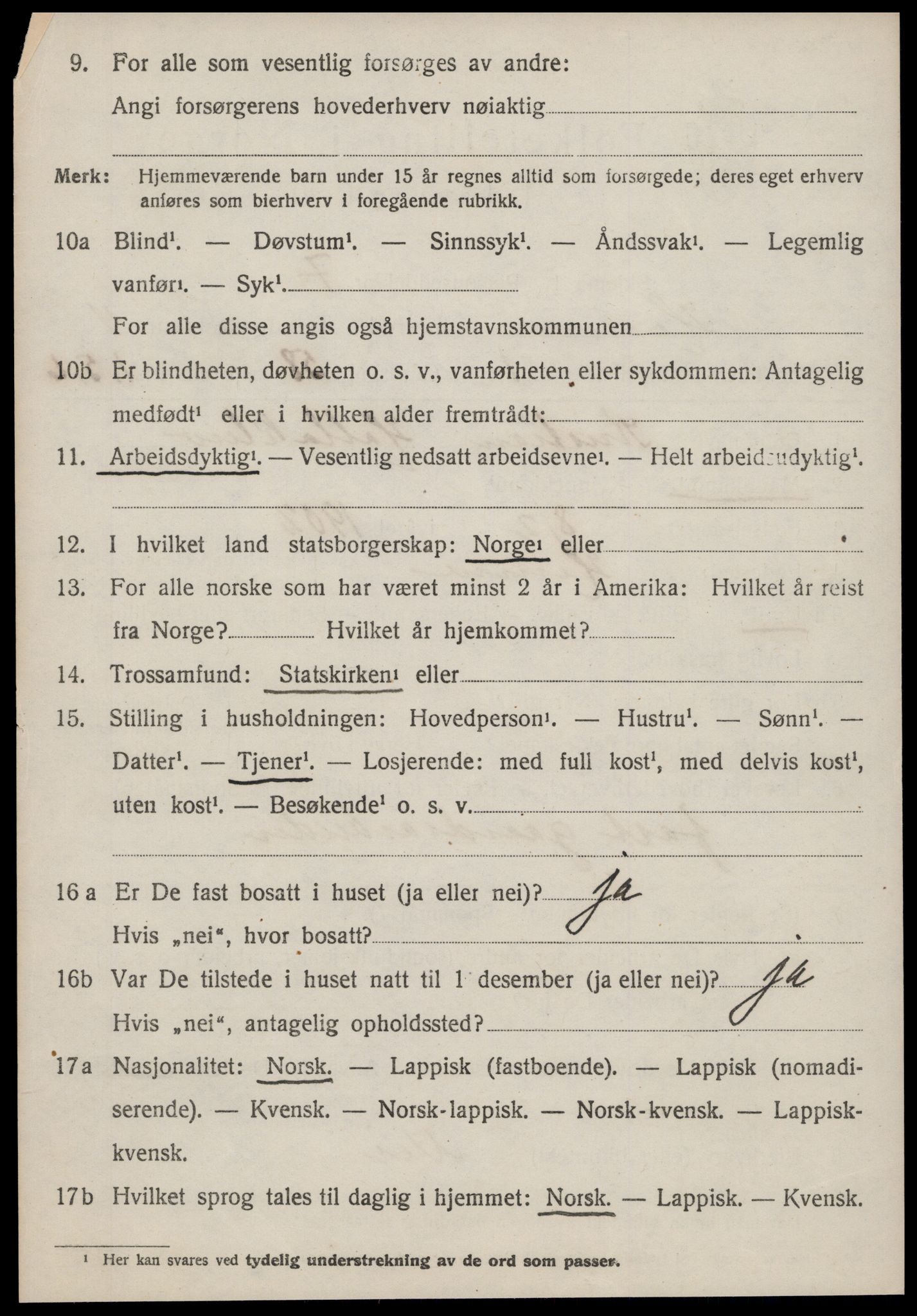 SAT, 1920 census for Hemne, 1920, p. 2863