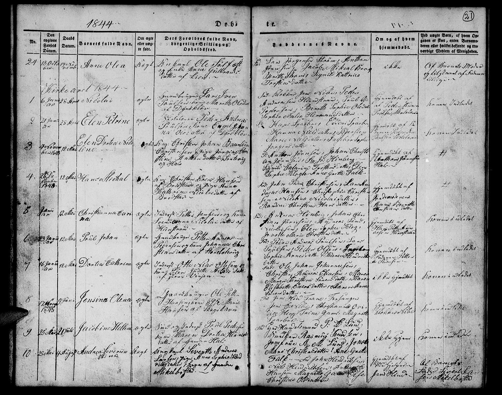 Tranøy sokneprestkontor, SATØ/S-1313/I/Ia/Iab/L0010klokker: Parish register (copy) no. 10, 1835-1844, p. 21