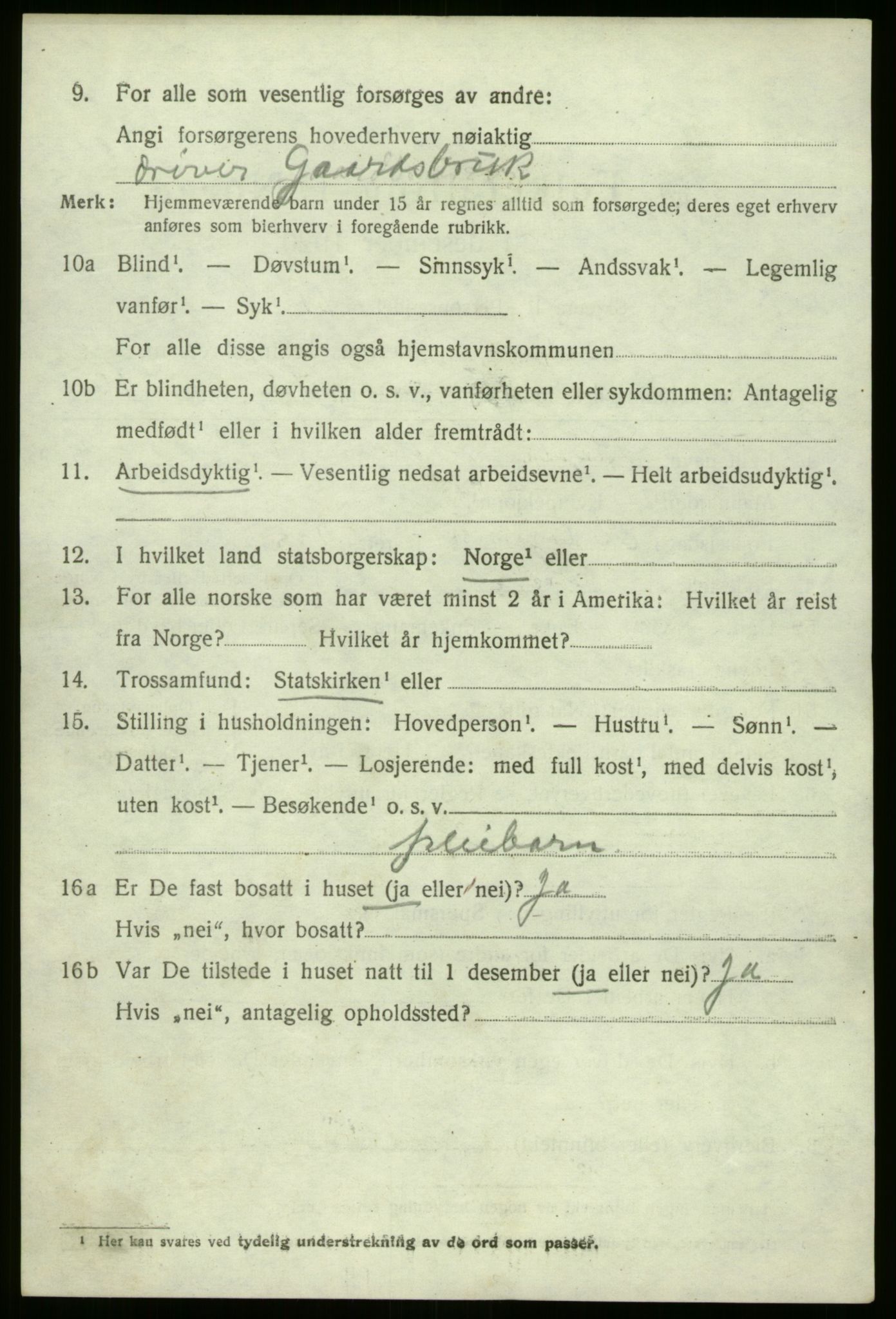 SAB, 1920 census for Selje, 1920, p. 4808