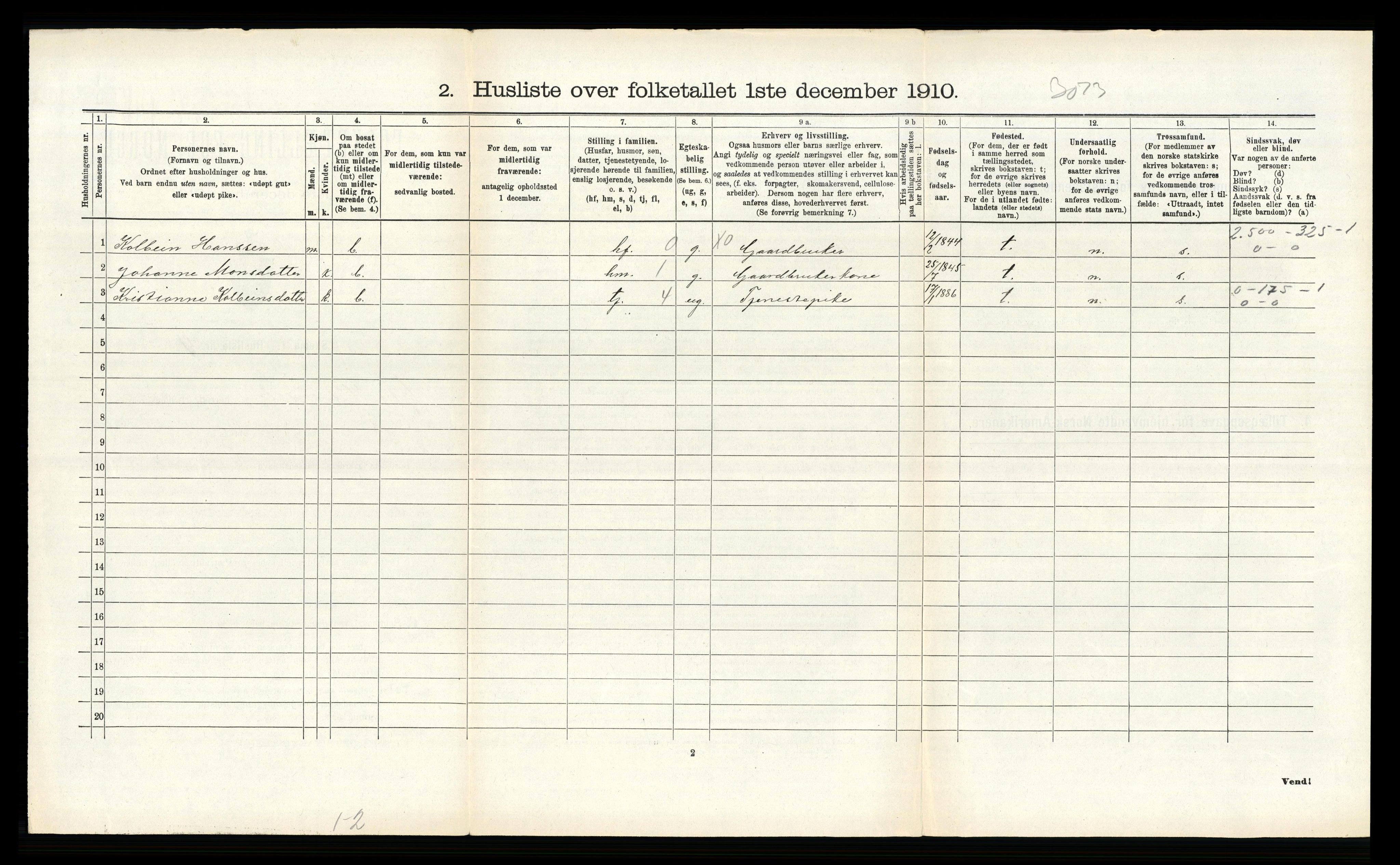 RA, 1910 census for Ytre Holmedal, 1910, p. 1147