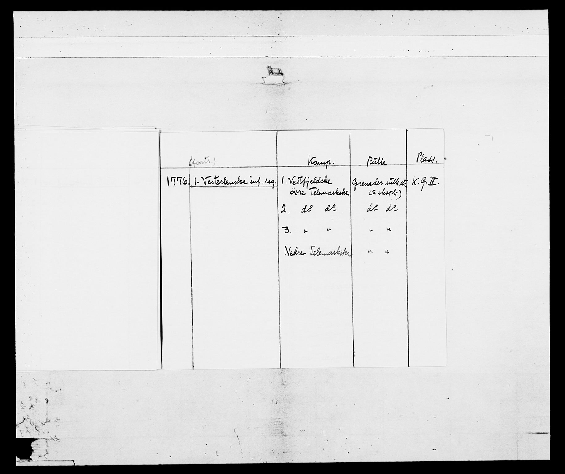 Generalitets- og kommissariatskollegiet, Det kongelige norske kommissariatskollegium, AV/RA-EA-5420/E/Eh/L0101: 1. Vesterlenske nasjonale infanteriregiment, 1766-1777, p. 10