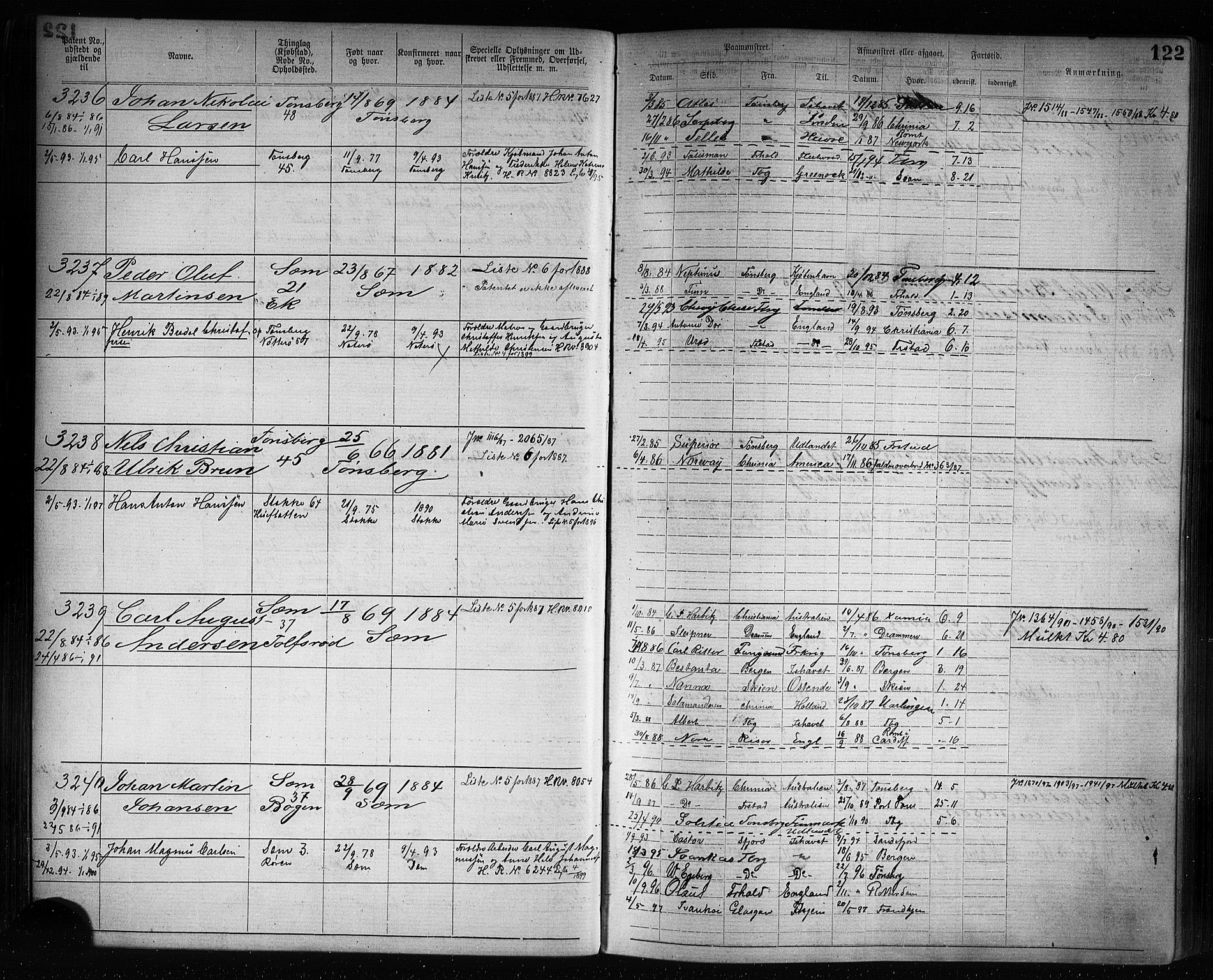 Tønsberg innrulleringskontor, AV/SAKO-A-786/F/Fb/L0007: Annotasjonsrulle Patent nr. 2636-5150, 1881-1892, p. 123