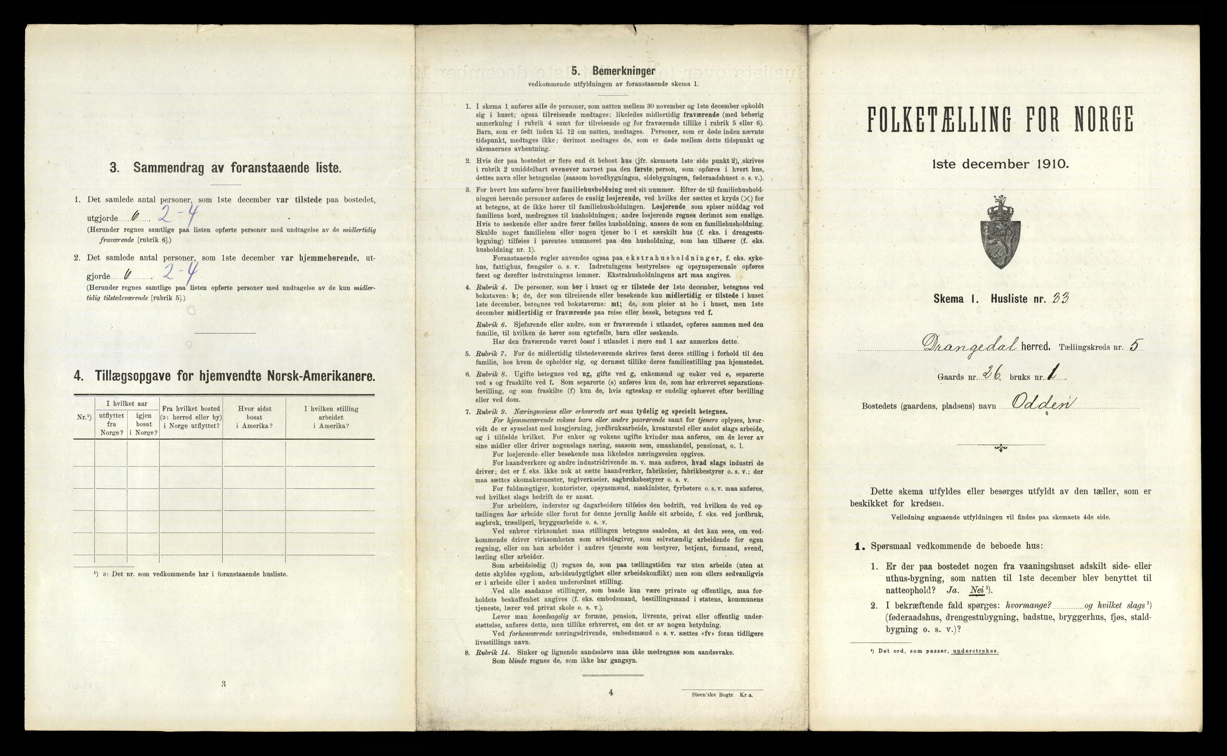 RA, 1910 census for Drangedal, 1910, p. 491