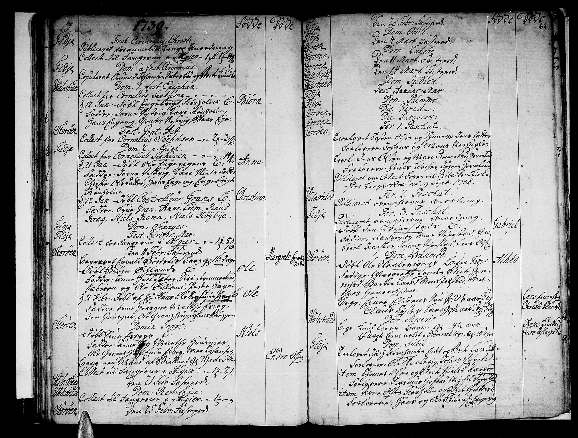Stord sokneprestembete, SAB/A-78201/H/Haa: Parish register (official) no. A 1, 1725-1744, p. 62