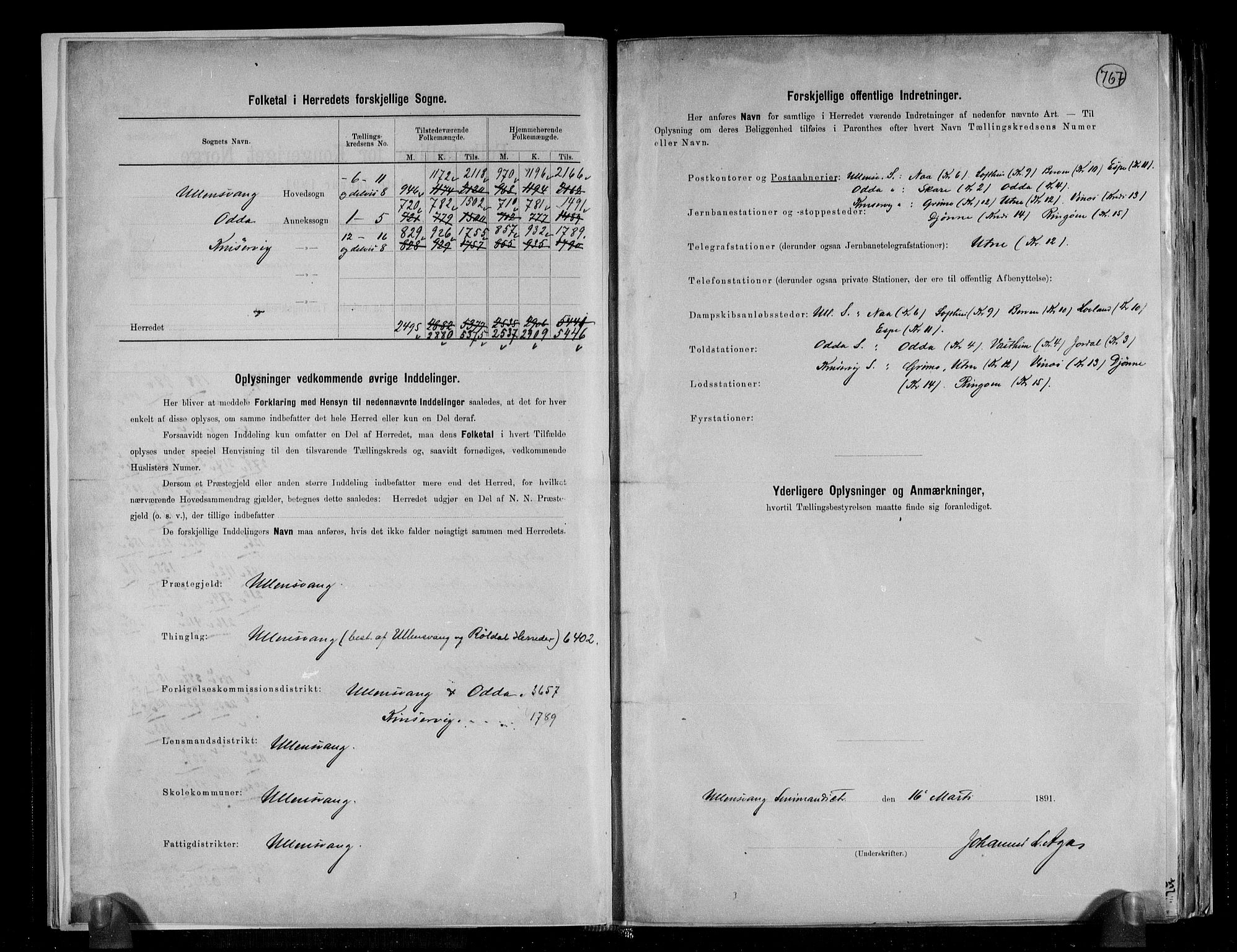 RA, 1891 census for 1230 Ullensvang, 1891, p. 3