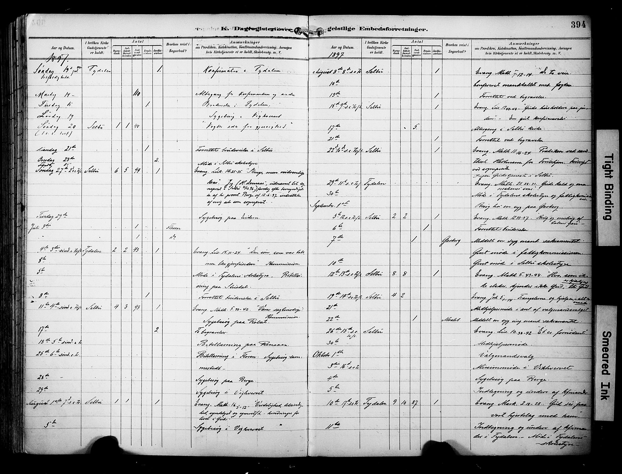 Ministerialprotokoller, klokkerbøker og fødselsregistre - Sør-Trøndelag, SAT/A-1456/695/L1149: Parish register (official) no. 695A09, 1891-1902, p. 394