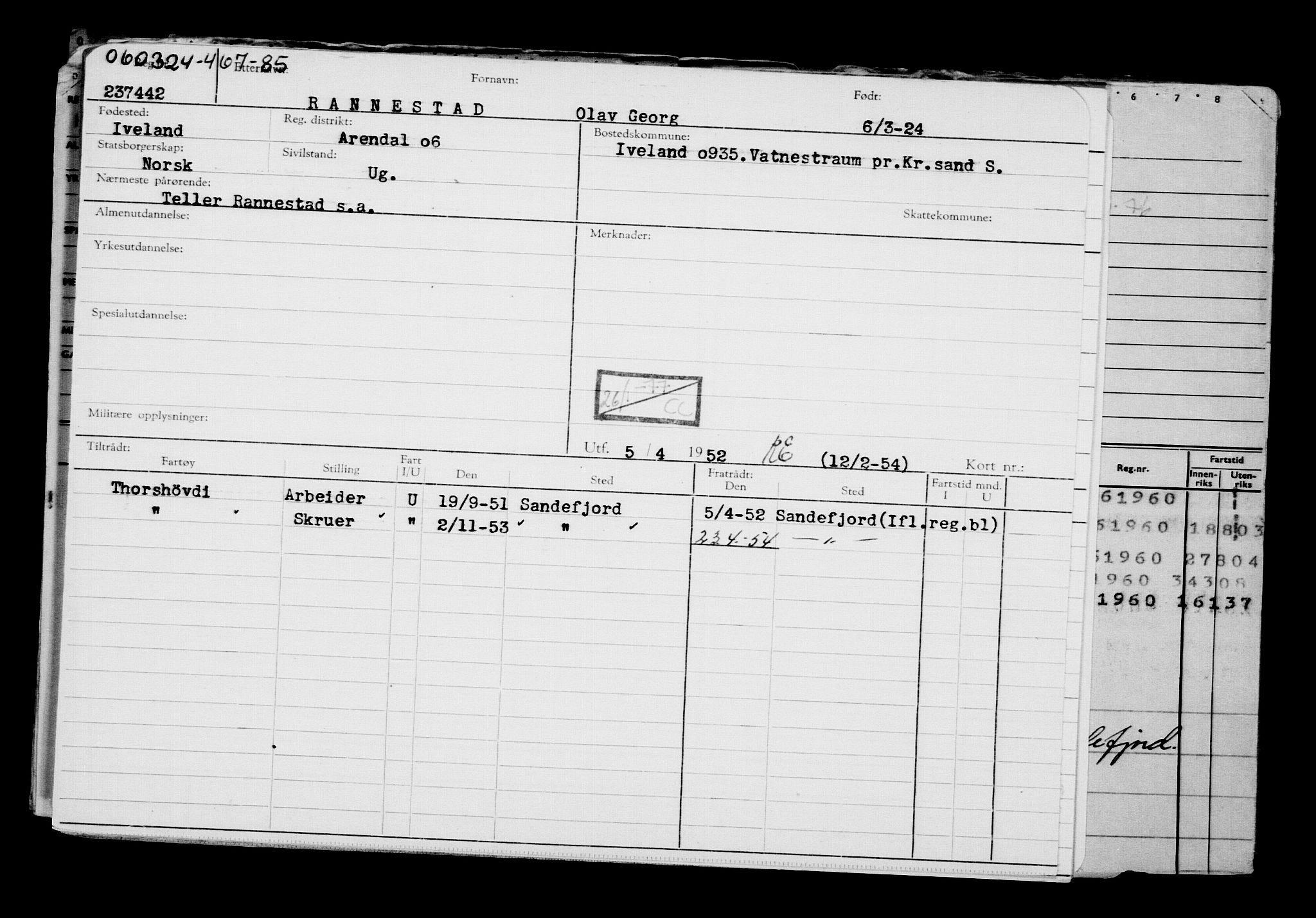 Direktoratet for sjømenn, AV/RA-S-3545/G/Gb/L0228: Hovedkort, 1924, p. 602