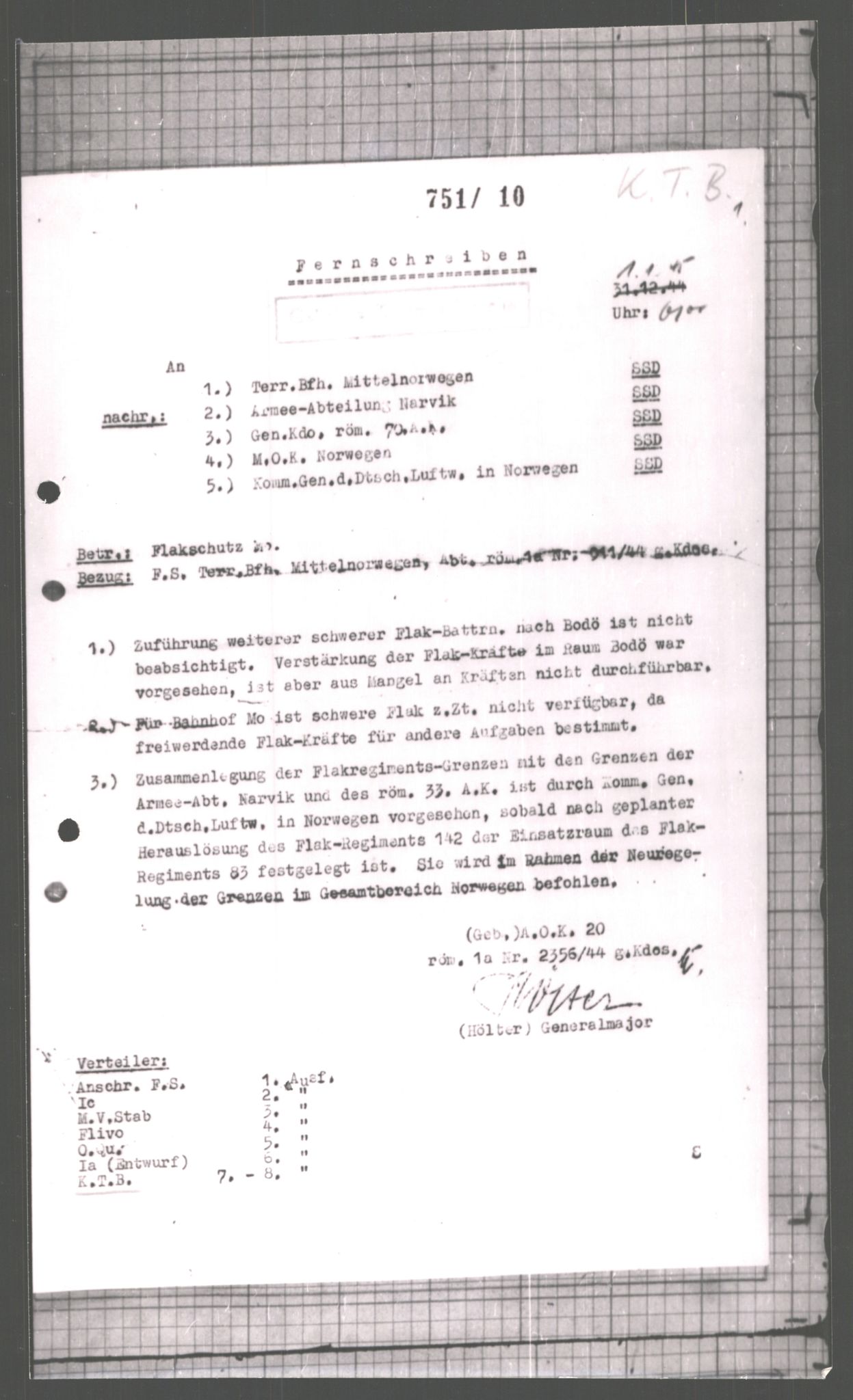 Forsvarets Overkommando. 2 kontor. Arkiv 11.4. Spredte tyske arkivsaker, AV/RA-RAFA-7031/D/Dar/Dara/L0001: Krigsdagbøker for 20. Gebirgs-Armee-Oberkommando (AOK 20), 1944-1945, p. 347