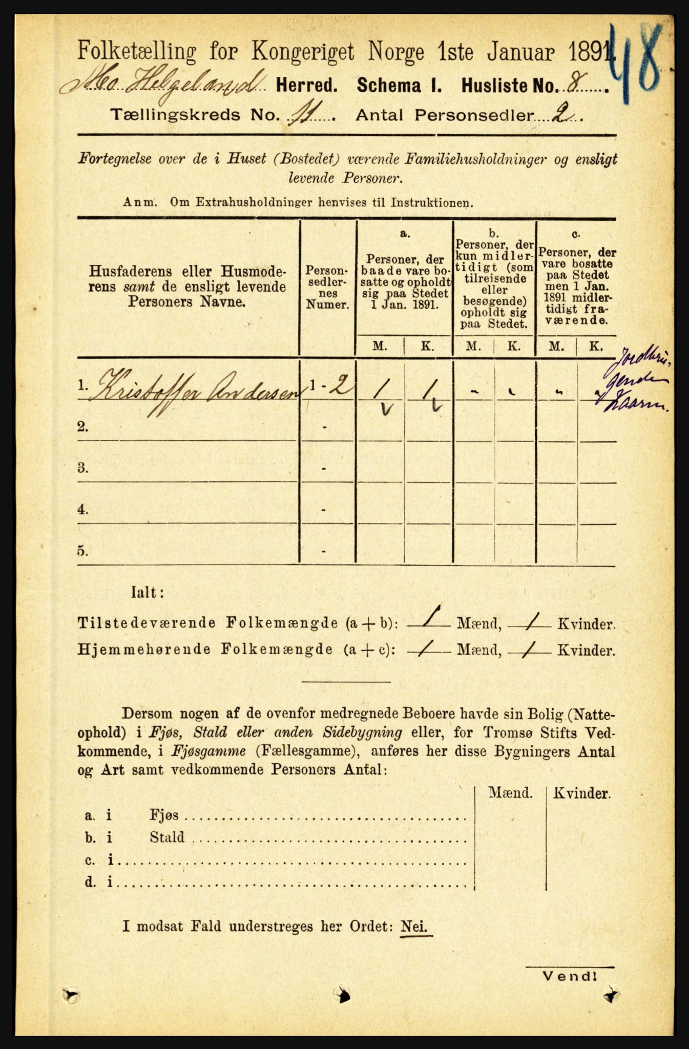 RA, 1891 census for 1833 Mo, 1891, p. 4363