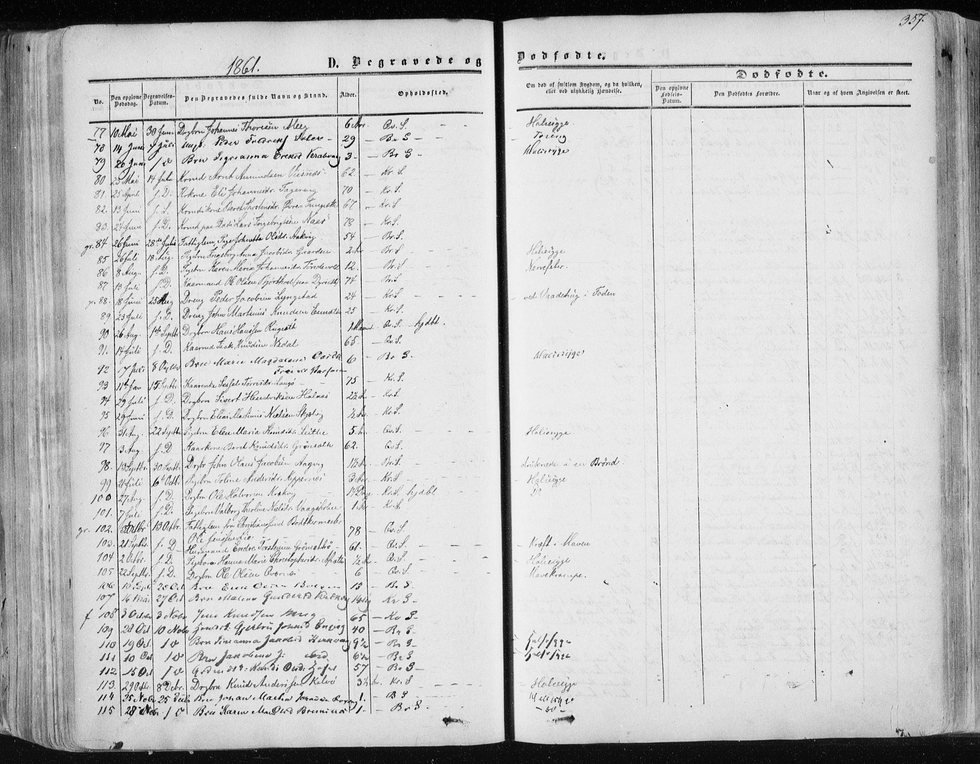 Ministerialprotokoller, klokkerbøker og fødselsregistre - Møre og Romsdal, AV/SAT-A-1454/568/L0804: Parish register (official) no. 568A11, 1854-1868, p. 357