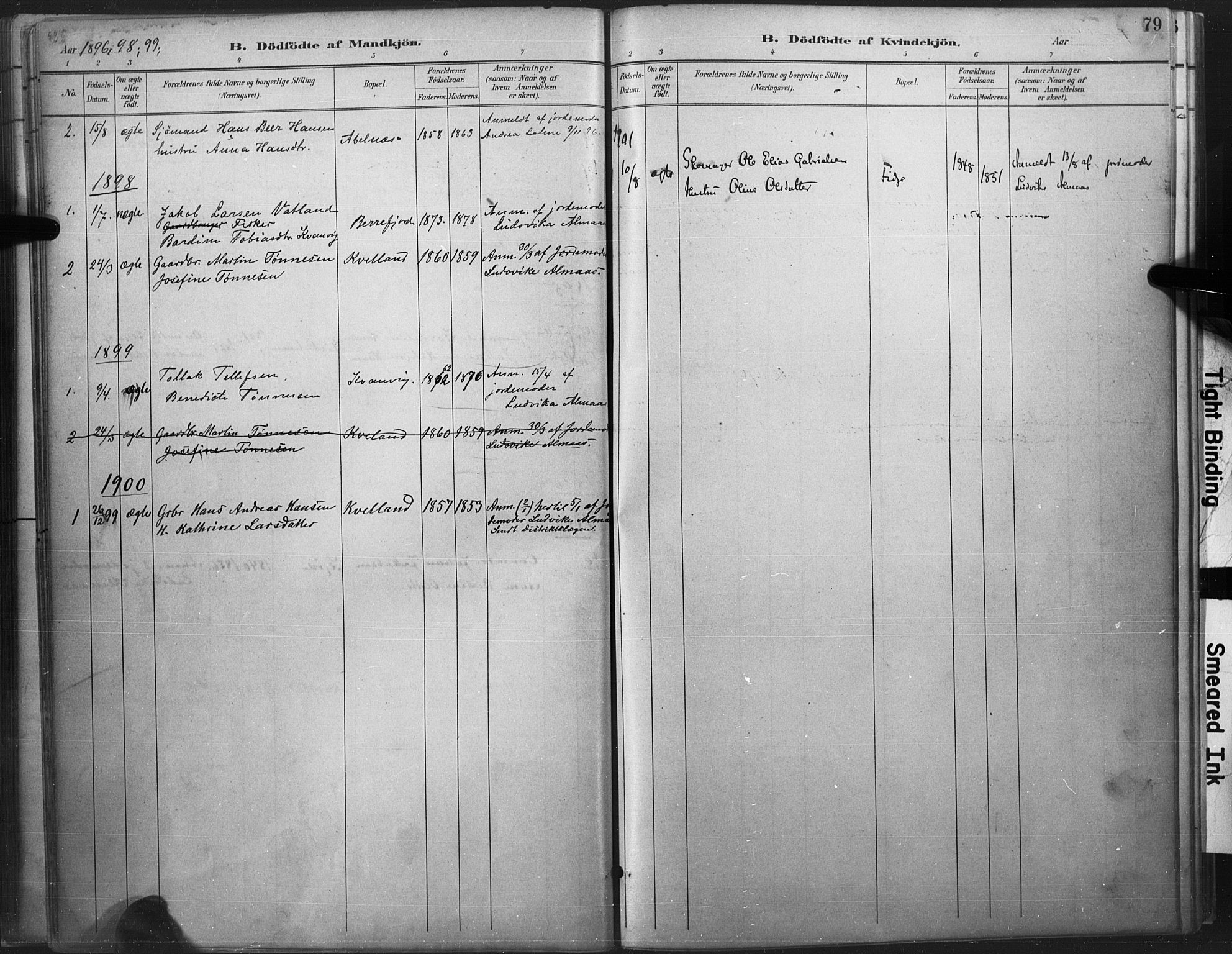 Flekkefjord sokneprestkontor, SAK/1111-0012/F/Fa/Fab/L0006: Parish register (official) no. A 6, 1886-1901, p. 79