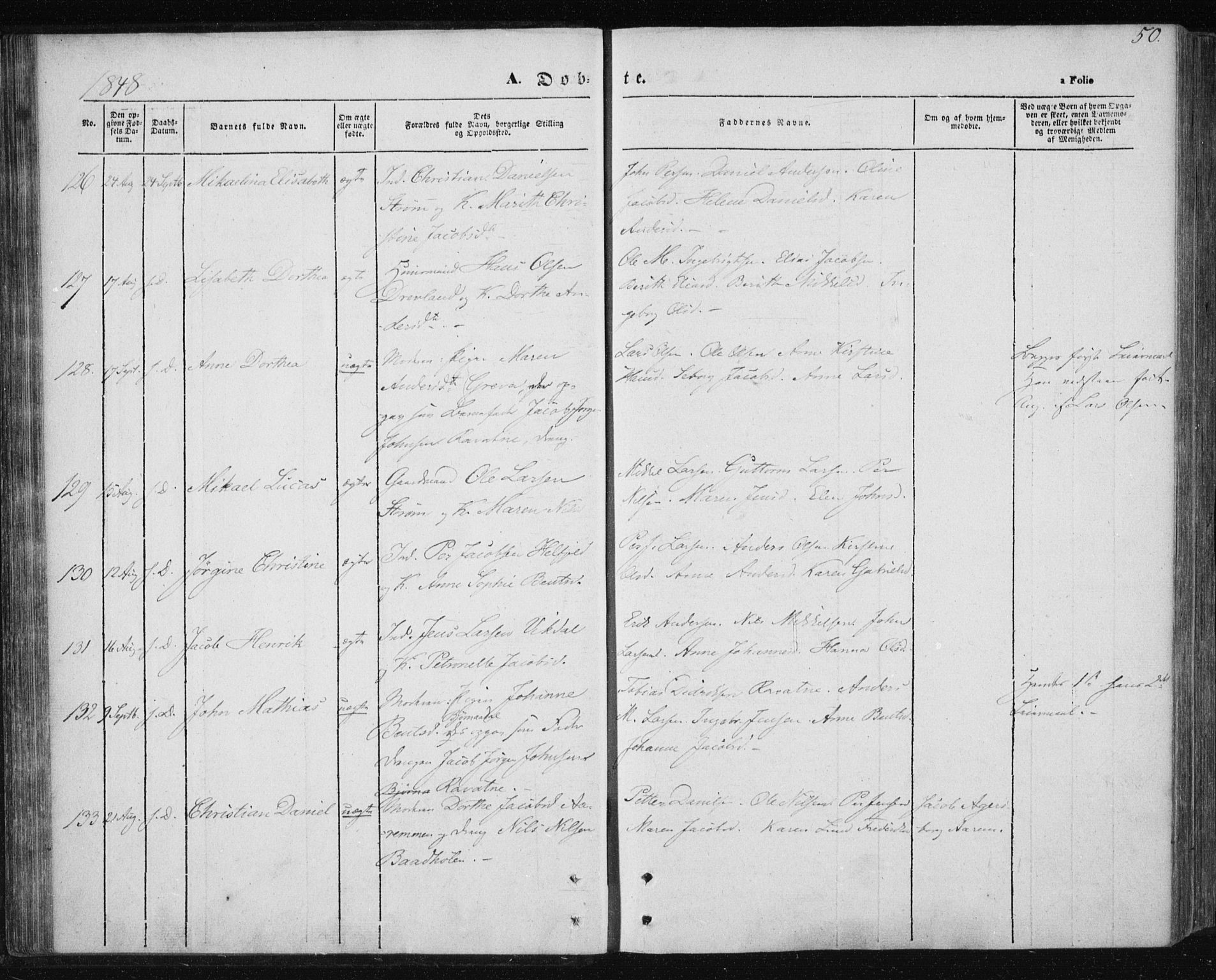 Ministerialprotokoller, klokkerbøker og fødselsregistre - Nordland, AV/SAT-A-1459/820/L0291: Parish register (official) no. 820A12, 1846-1854, p. 50