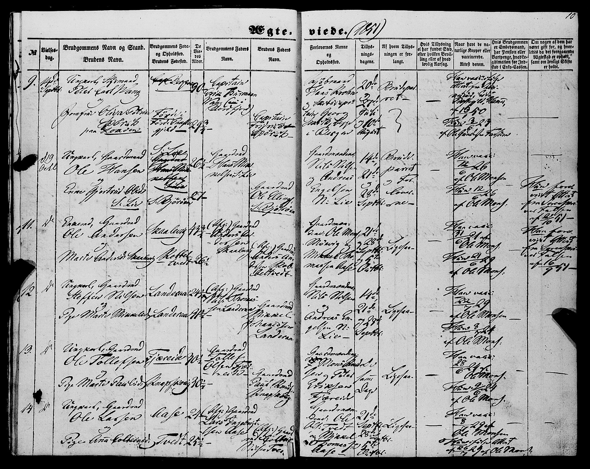 Fjell sokneprestembete, AV/SAB-A-75301/H/Haa: Parish register (official) no. A 6, 1849-1877, p. 10