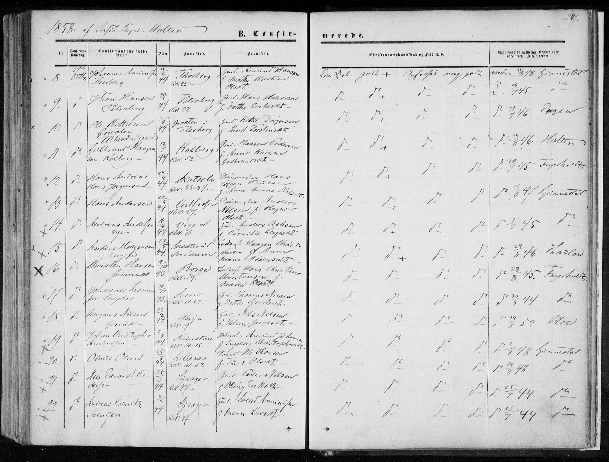 Eiker kirkebøker, AV/SAKO-A-4/F/Fa/L0015a: Parish register (official) no. I 15A, 1854-1860, p. 248