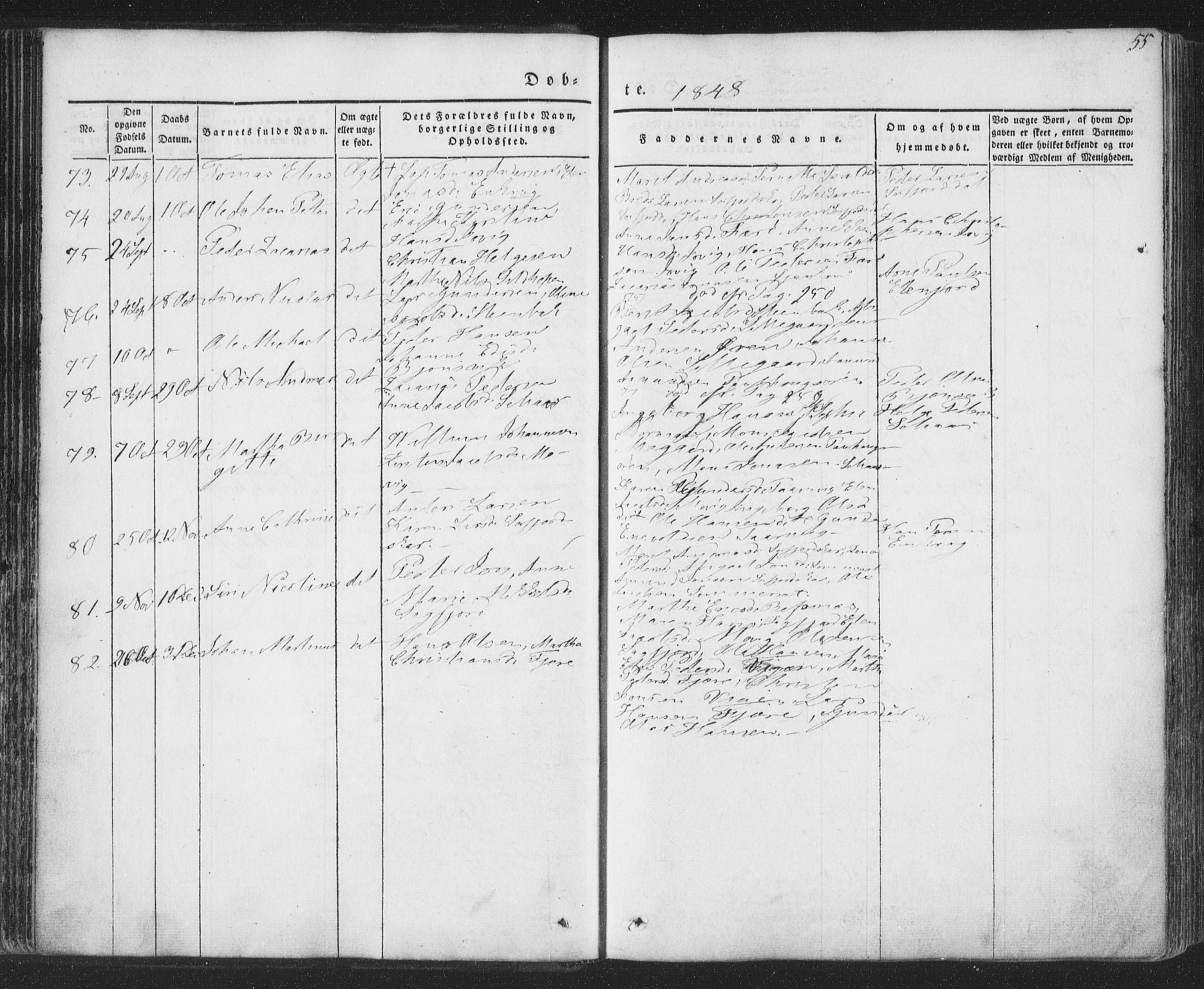 Ministerialprotokoller, klokkerbøker og fødselsregistre - Nordland, AV/SAT-A-1459/853/L0769: Parish register (official) no. 853A08, 1836-1856, p. 55