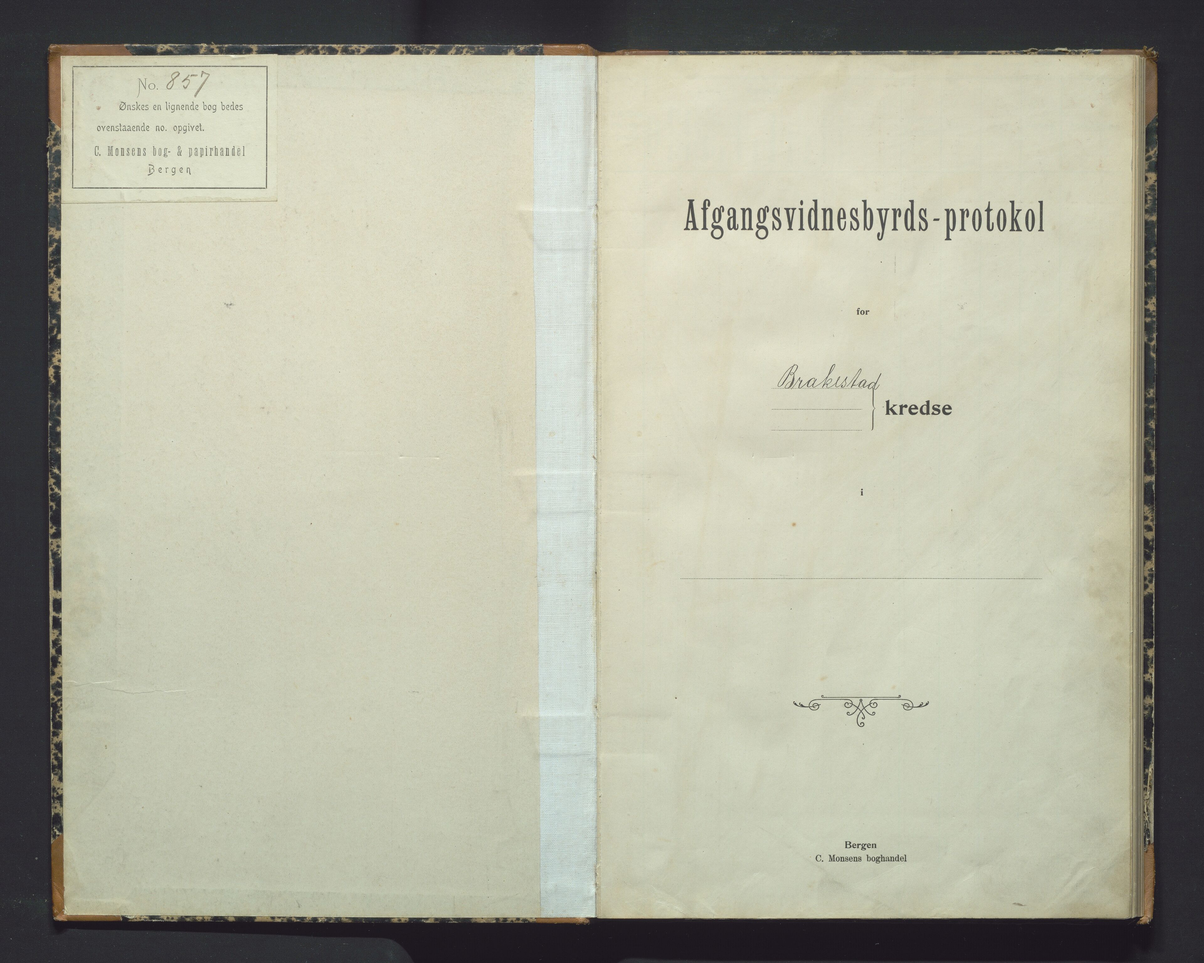 Vaksdal kommune. Barneskulane, IKAH/1251b-231/F/Fa/L0002: Avgangsvitnemålsprotokoll for Brakestad krins, 1903-1964