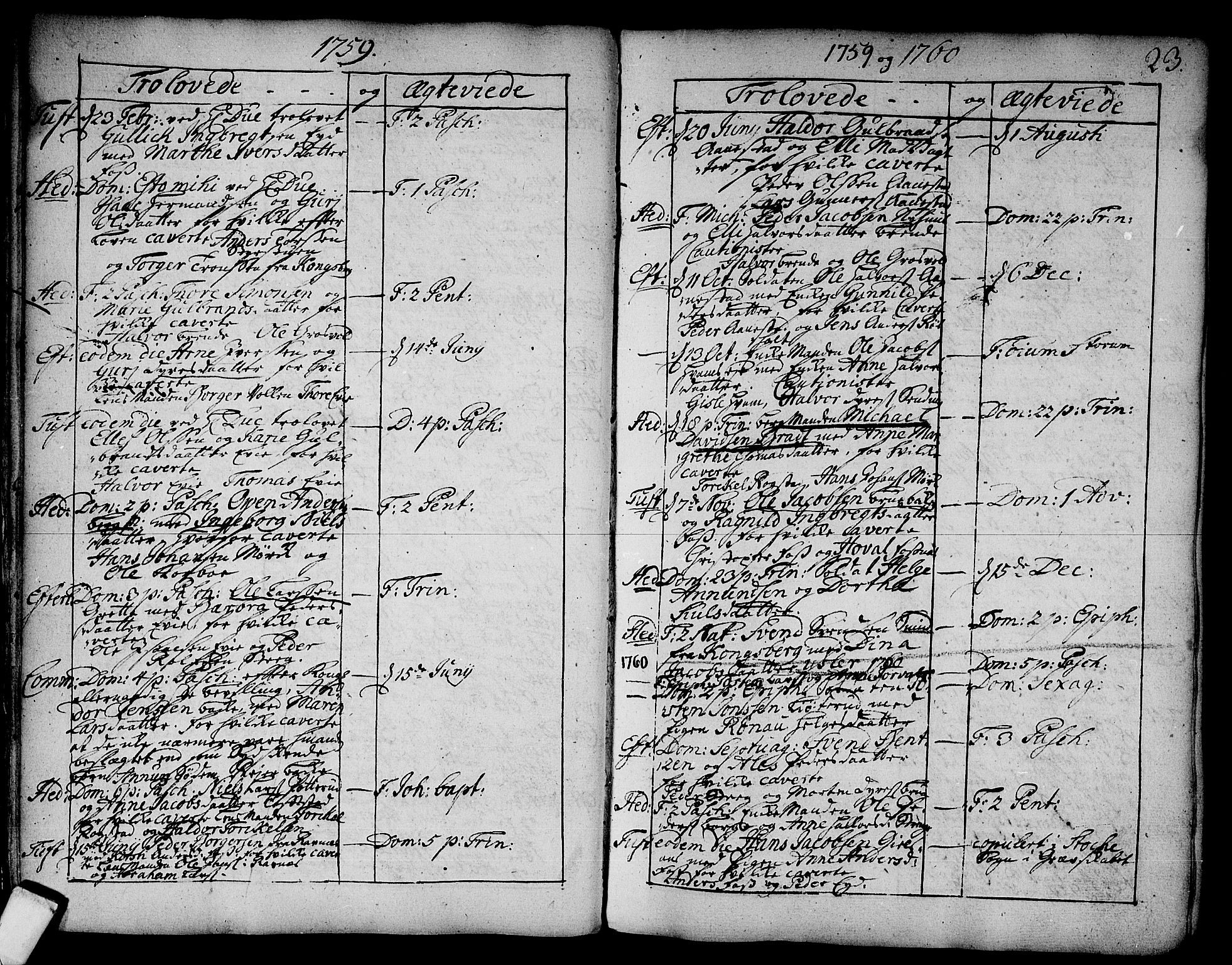 Sandsvær kirkebøker, AV/SAKO-A-244/F/Fa/L0002a: Parish register (official) no. I 2, 1725-1809, p. 23